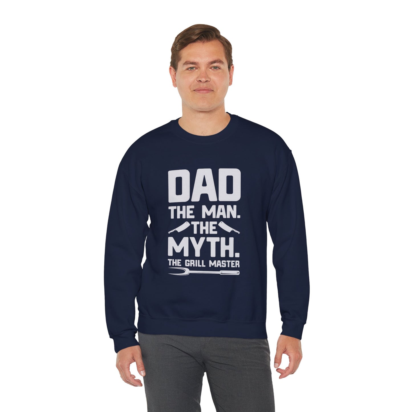 Dad The Man Myth Grill Master Crewneck Sweatshirt