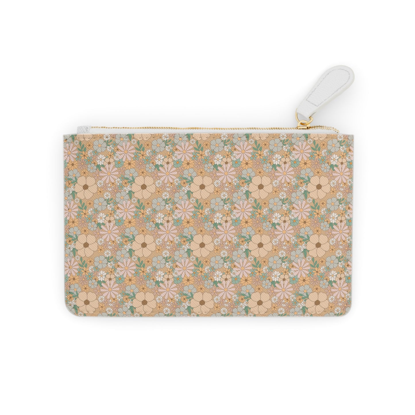 Blooming Joy: Happy Flower Pattern Mini Clutch Bag