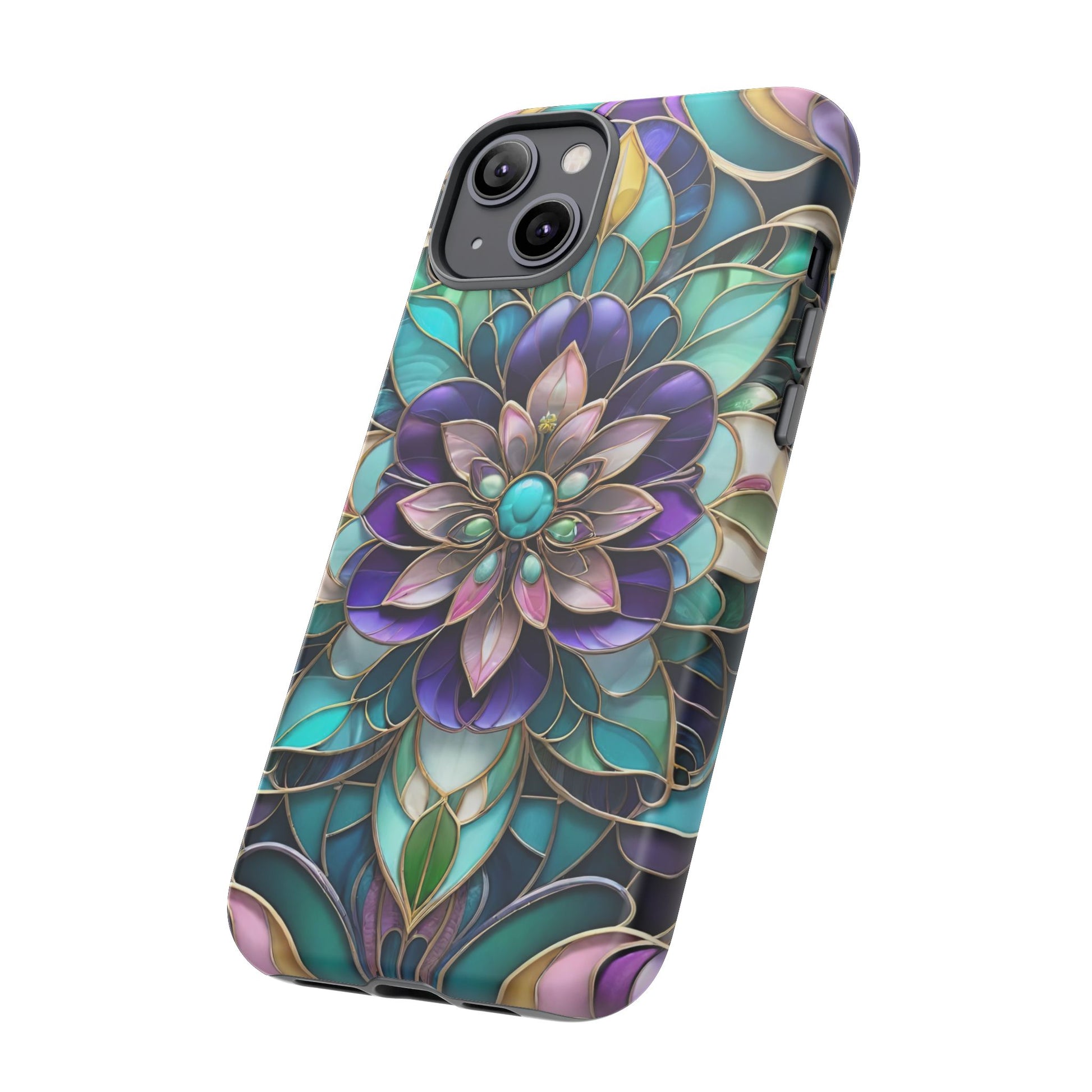 Floral Stained Glass Tough Phone Case -Stylish Protection for Your Device