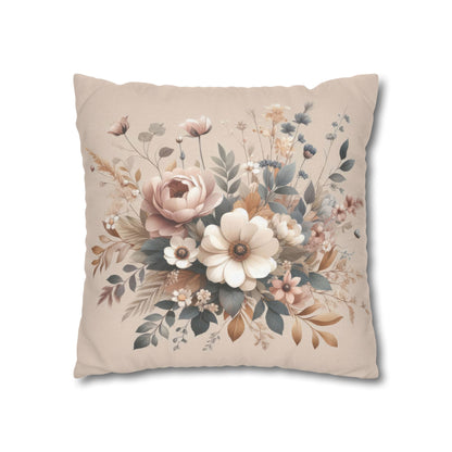 Dreamy Fall Blooms Spun Polyester Square Pillowcase