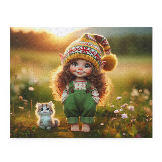 Franchesca Elf with Her Kitten Puzzle, 120, 252 or 500 pieces