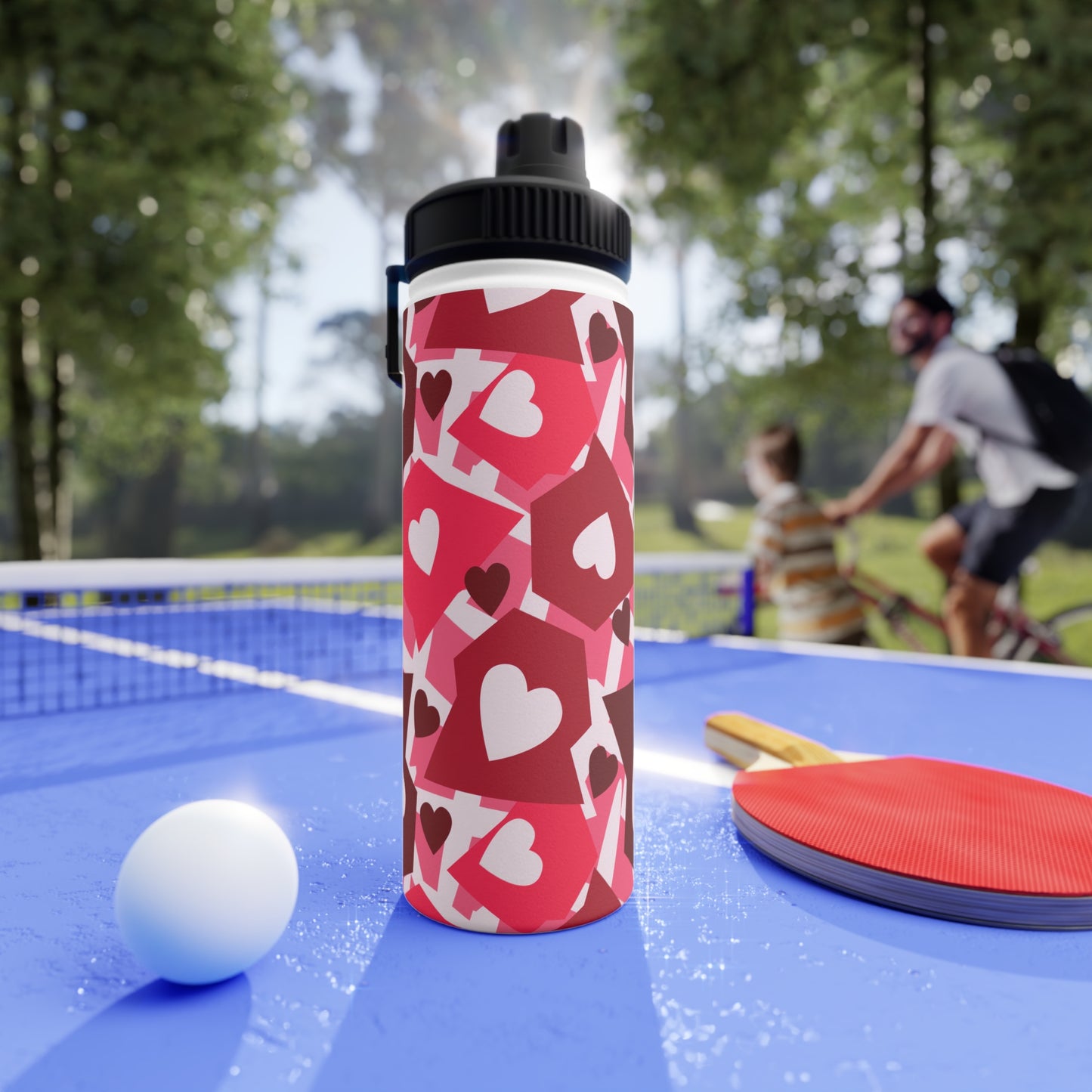 Love in Style Stainless Steel Water Bottle, Sports Lid