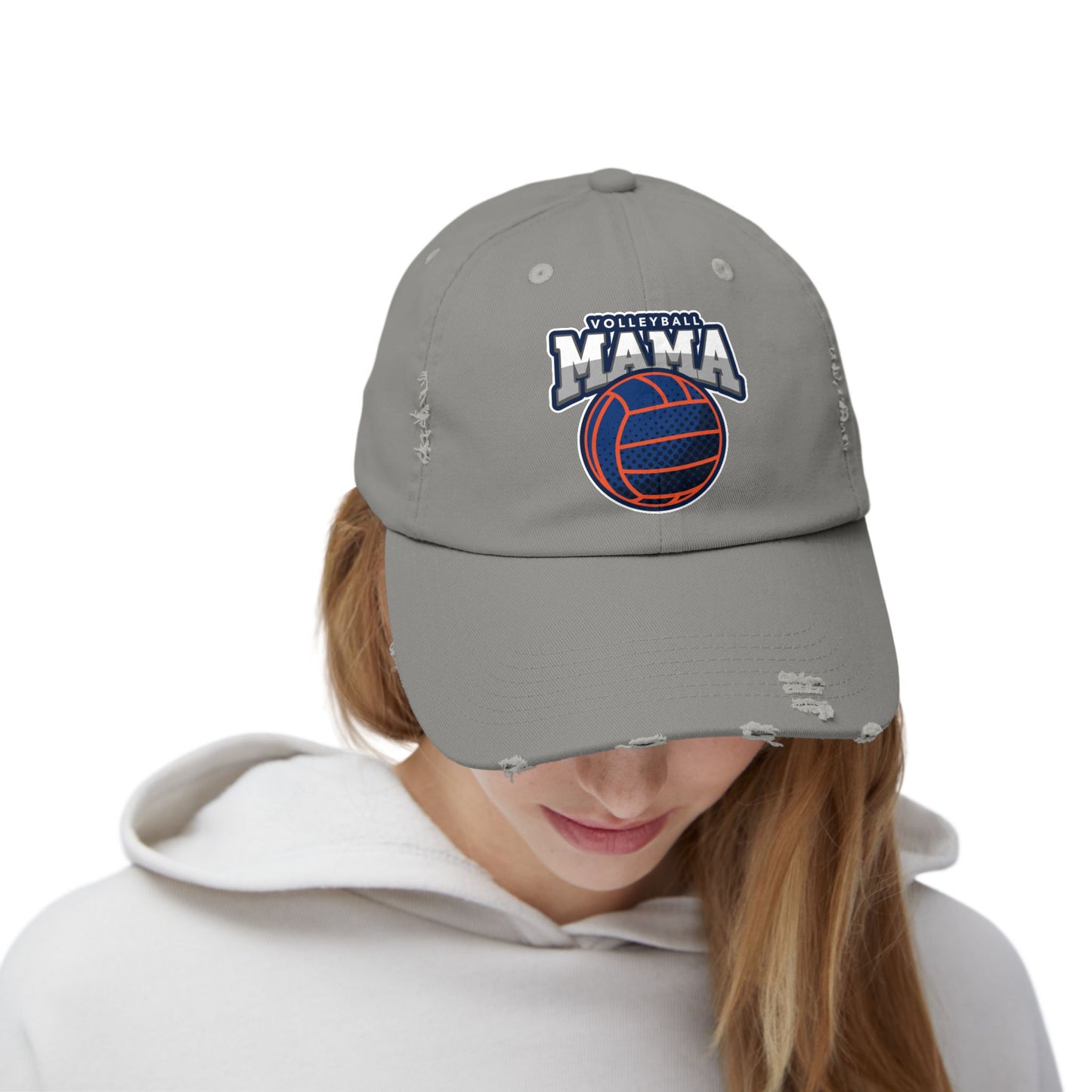 Volleyball Mama Unisex Distressed Cap