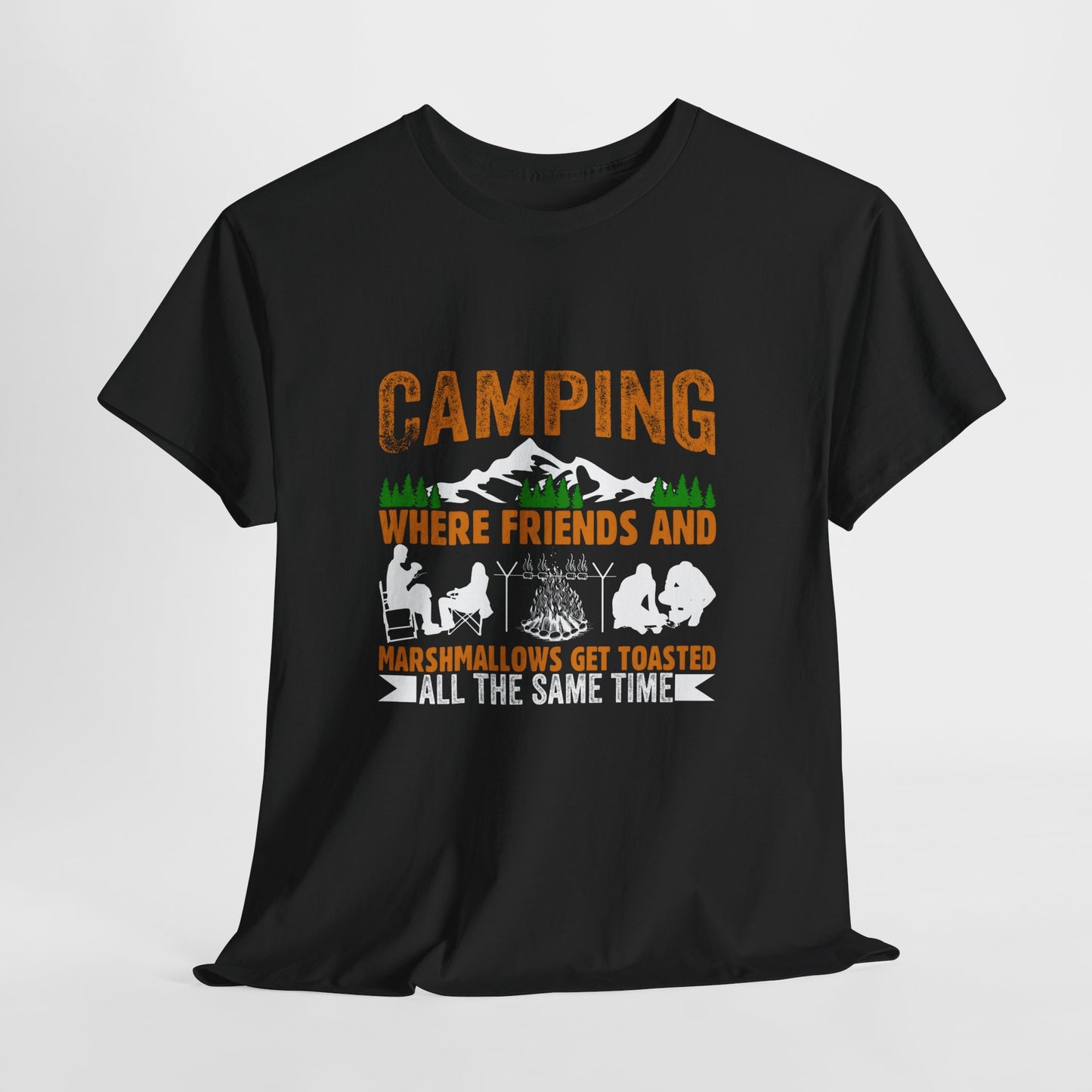 Camping Friends Unisex Heavy Cotton Tee - Perfect for Outdoor Adventures