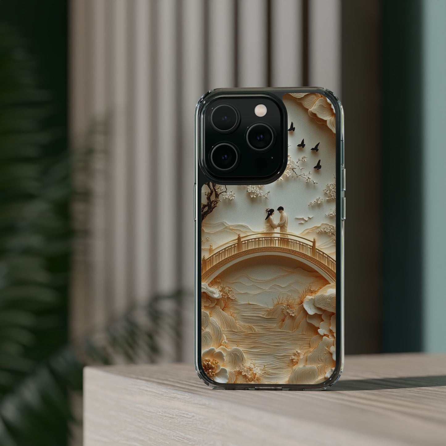 Romantic Couple 3D Effect Clear Cases,  Artistic Protective Cover