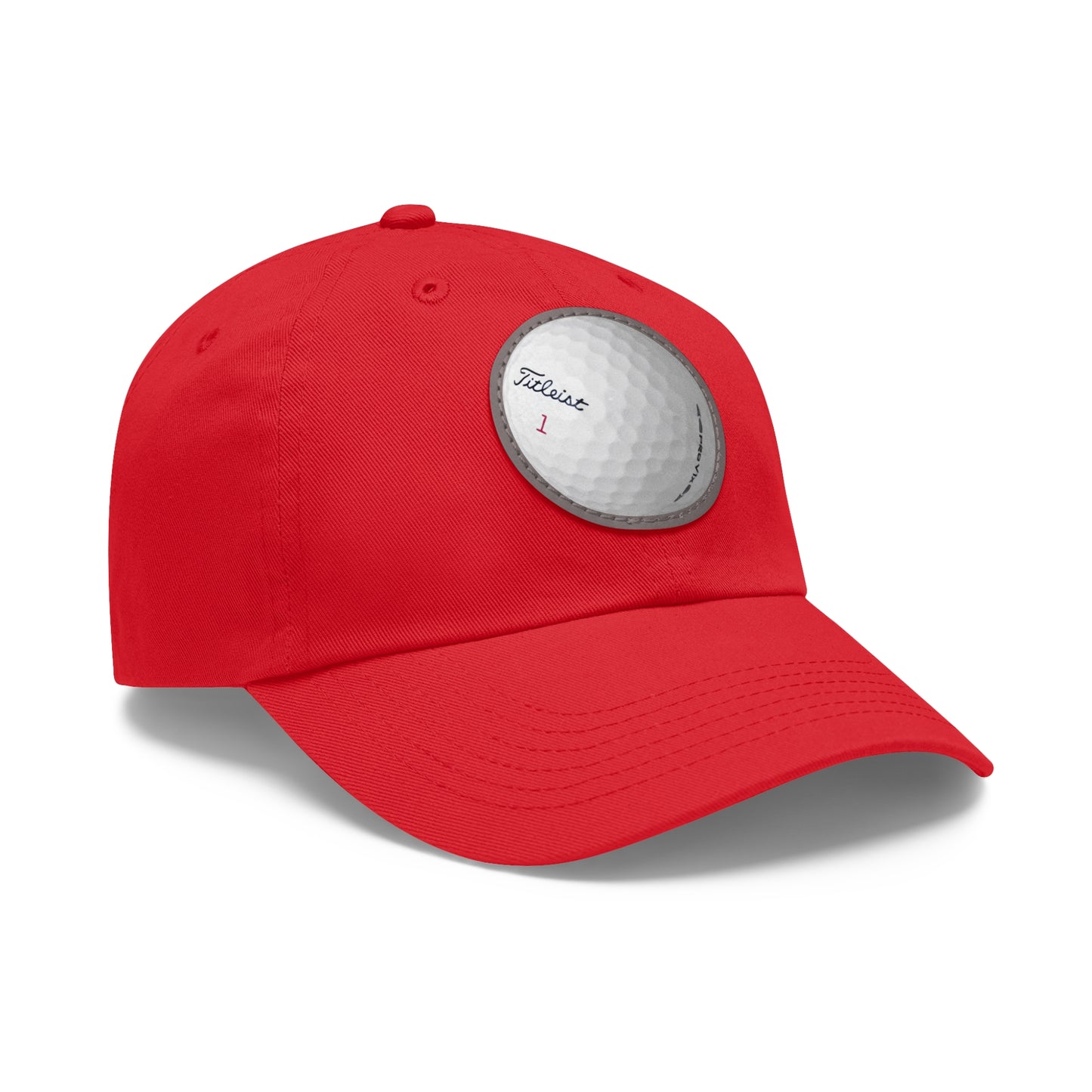 Golf Dad Hat with Leather Patch (Round)