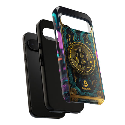 Bitcoin Google Pixel Phone Case - Tough Cases with Cryptocurrency Design