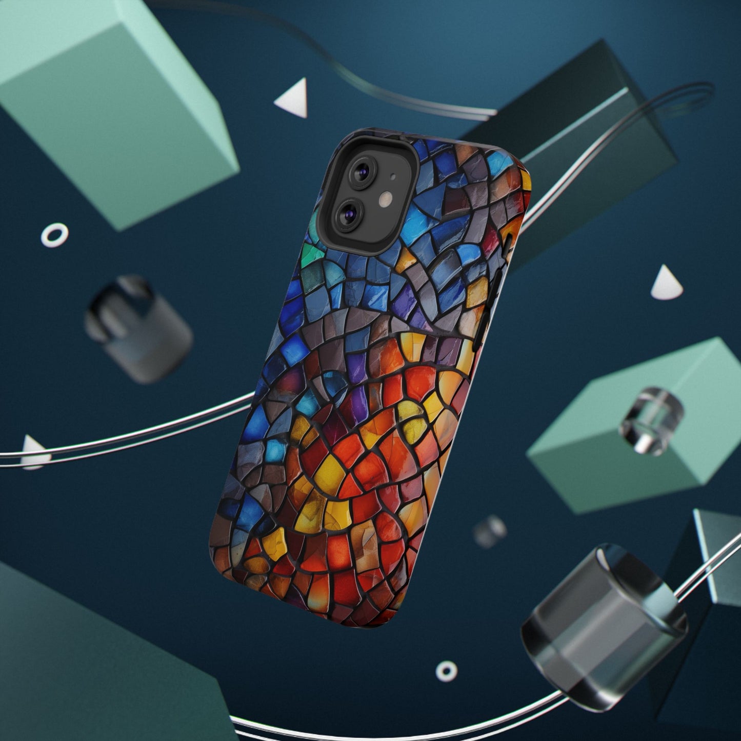 Stained Glass Impact-Resistant Phone Case, Colorful Phone Cover