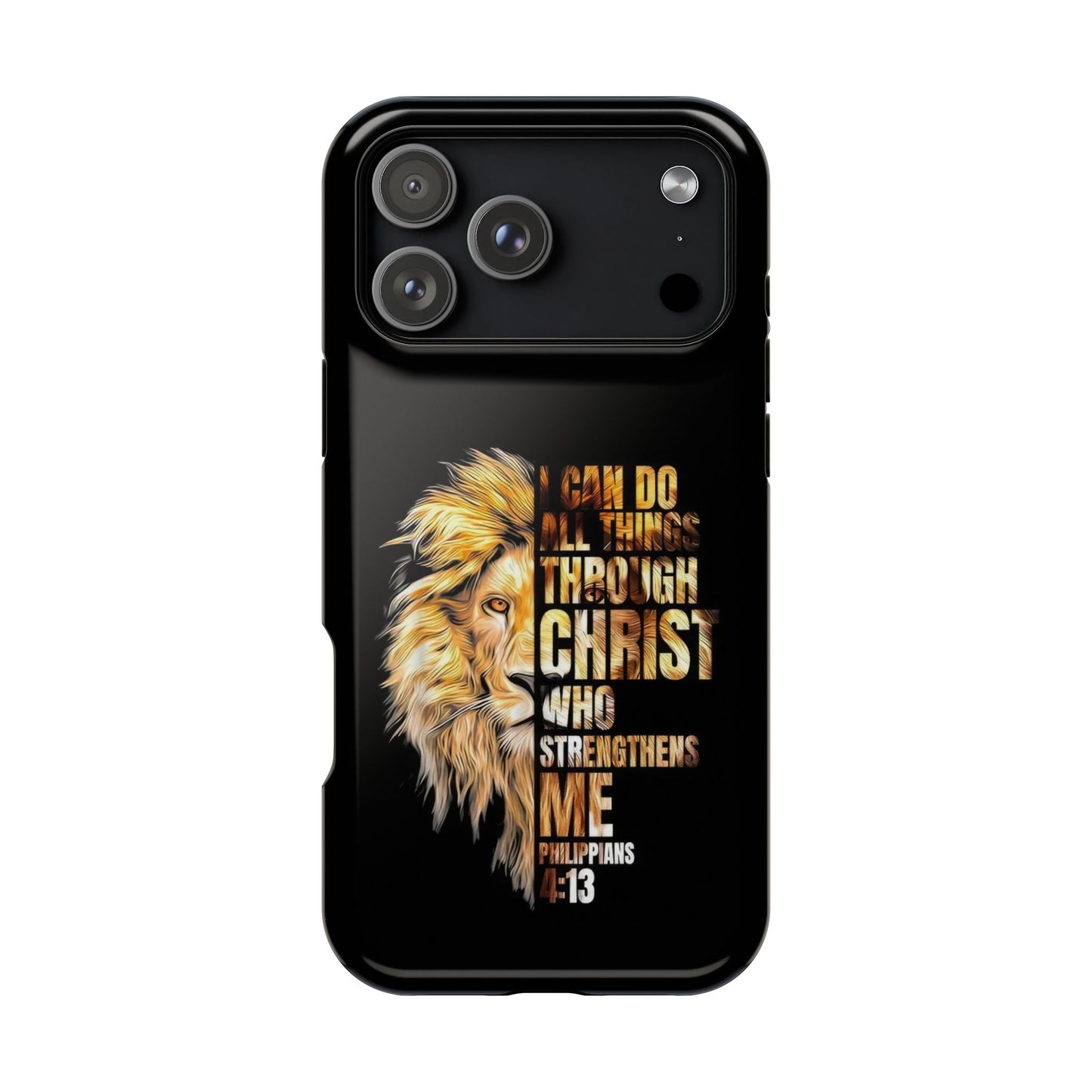 Inspirational Lion Magnetic iPhone Case, Strength & Faith, Christian Accessories