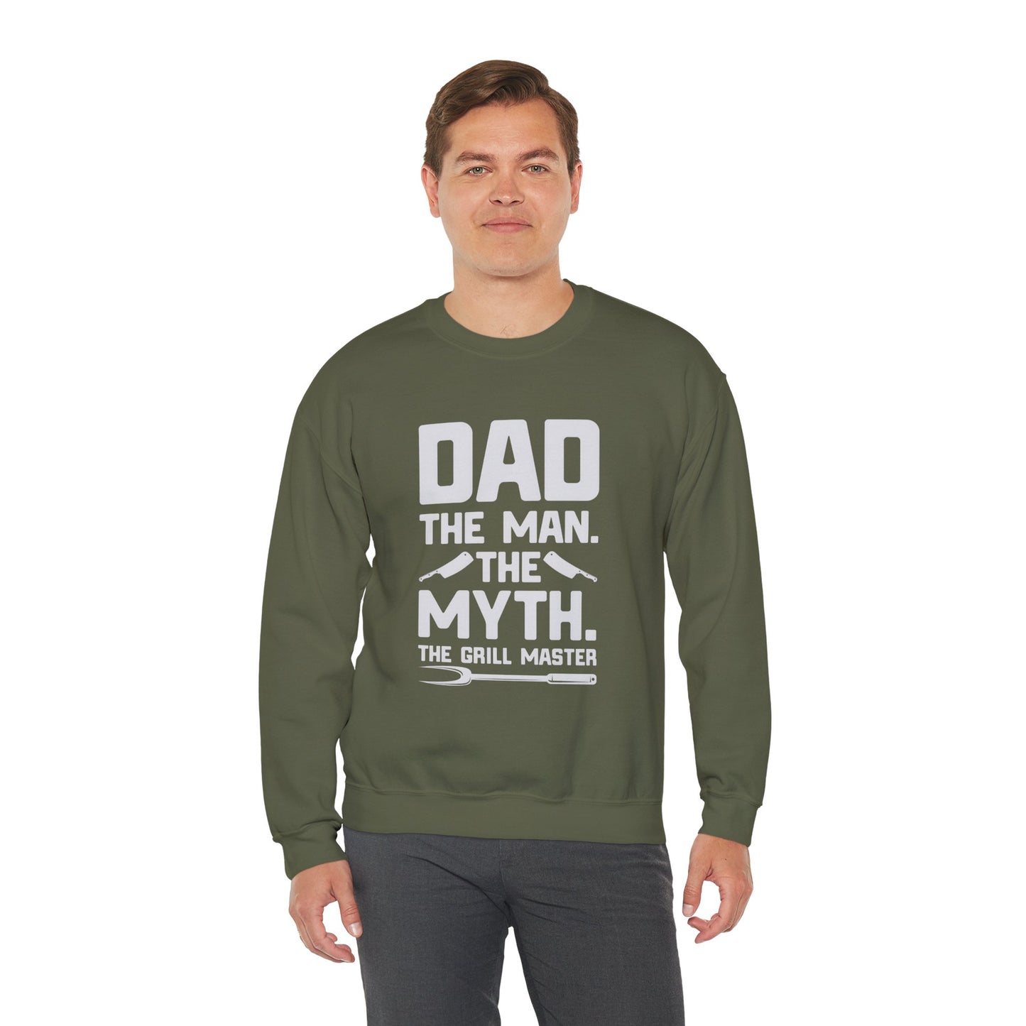 Dad The Man Myth Grill Master Crewneck Sweatshirt