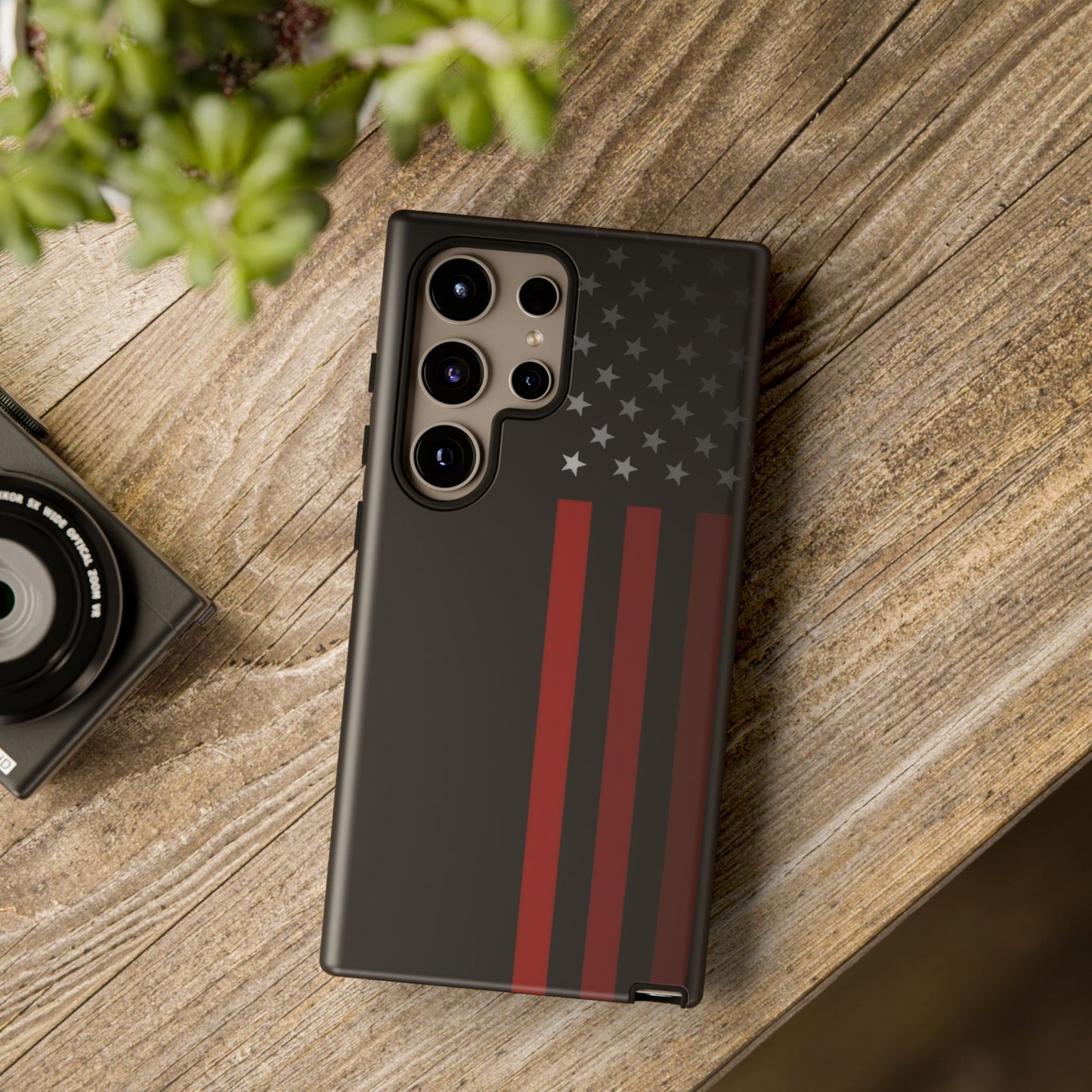 Patriotic Samsung Tough Cases, Red Line American Flag Phone Cover