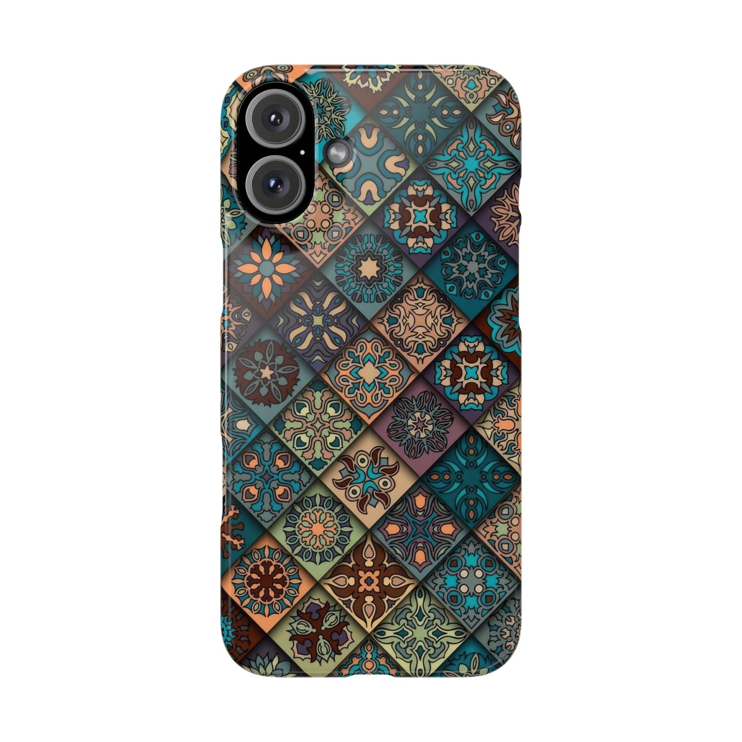 Aztec Geometric Slim Cases, Boho Blue