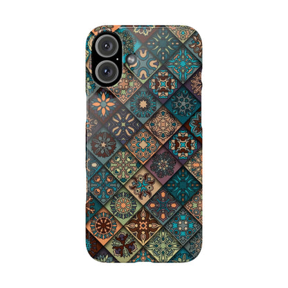 Aztec Geometric Slim Cases, Boho Blue
