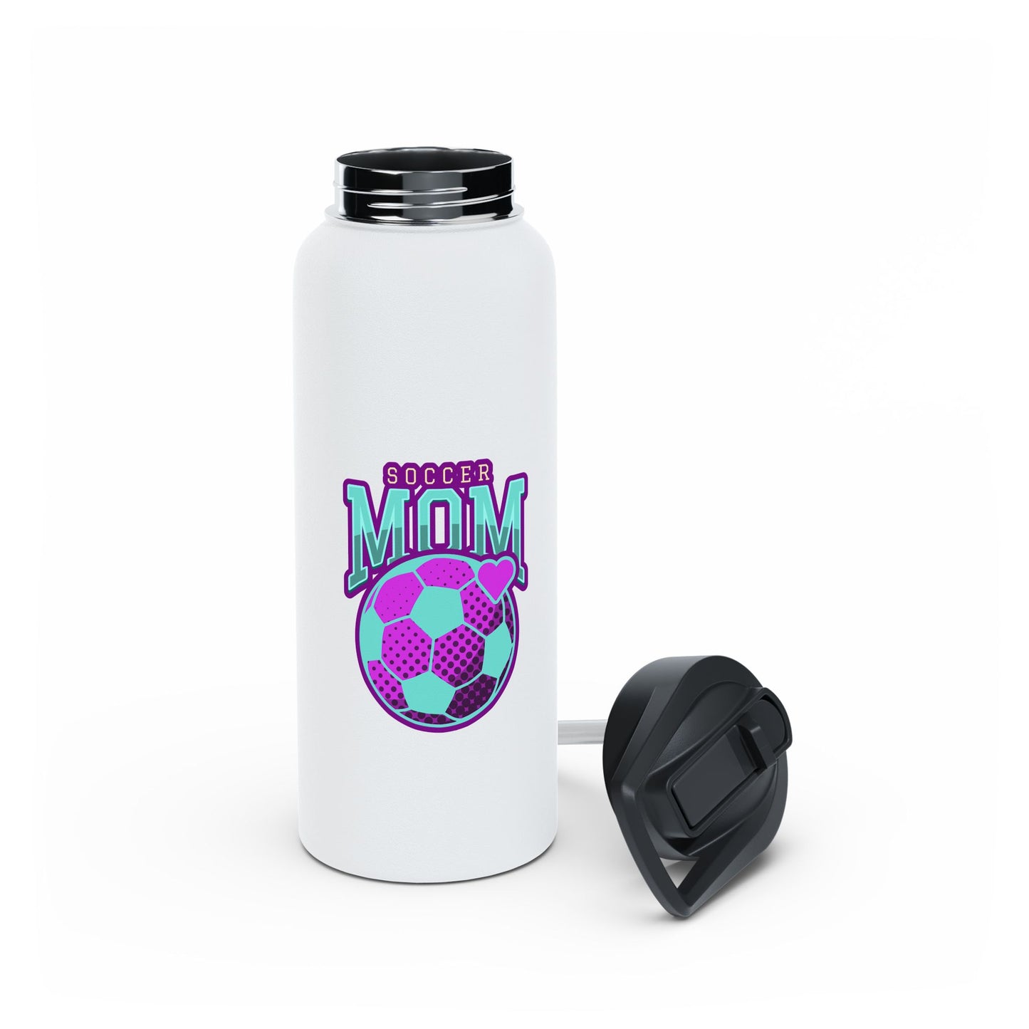 Soccer Mom Stainless Steel Water Bottle, Standard Lid