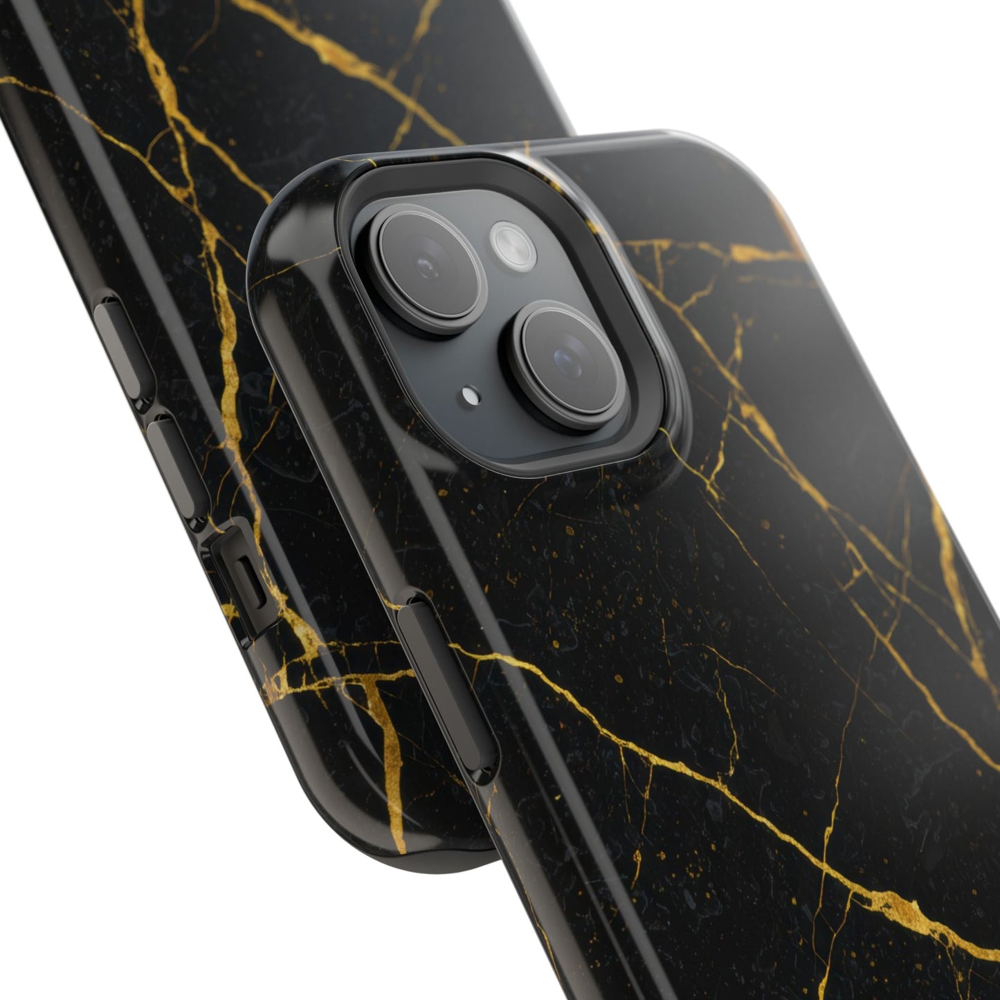 Luxury Black Marble Impact-Resistant iPhone