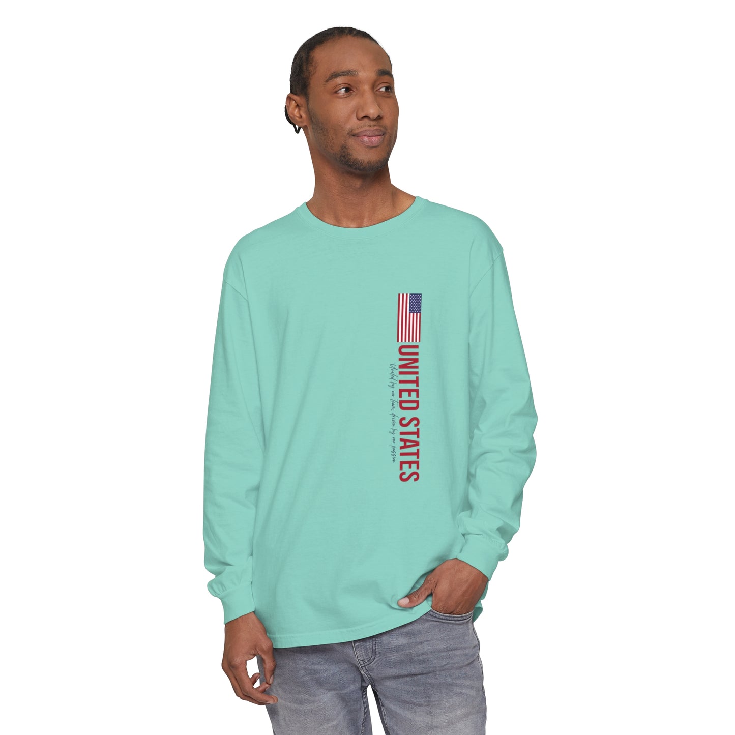 One Nation, One Dream Unisex Garment-dyed Long Sleeve T-Shirt