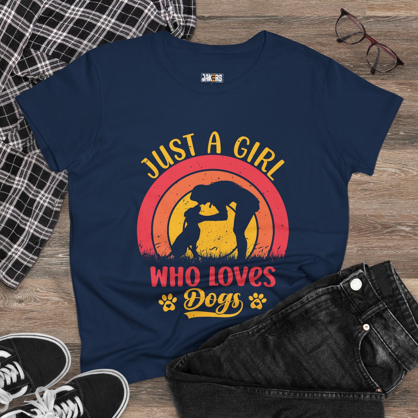 Just a Girl Who Loves Dogs Cotton Tee - Casual Dog Lover Shirt