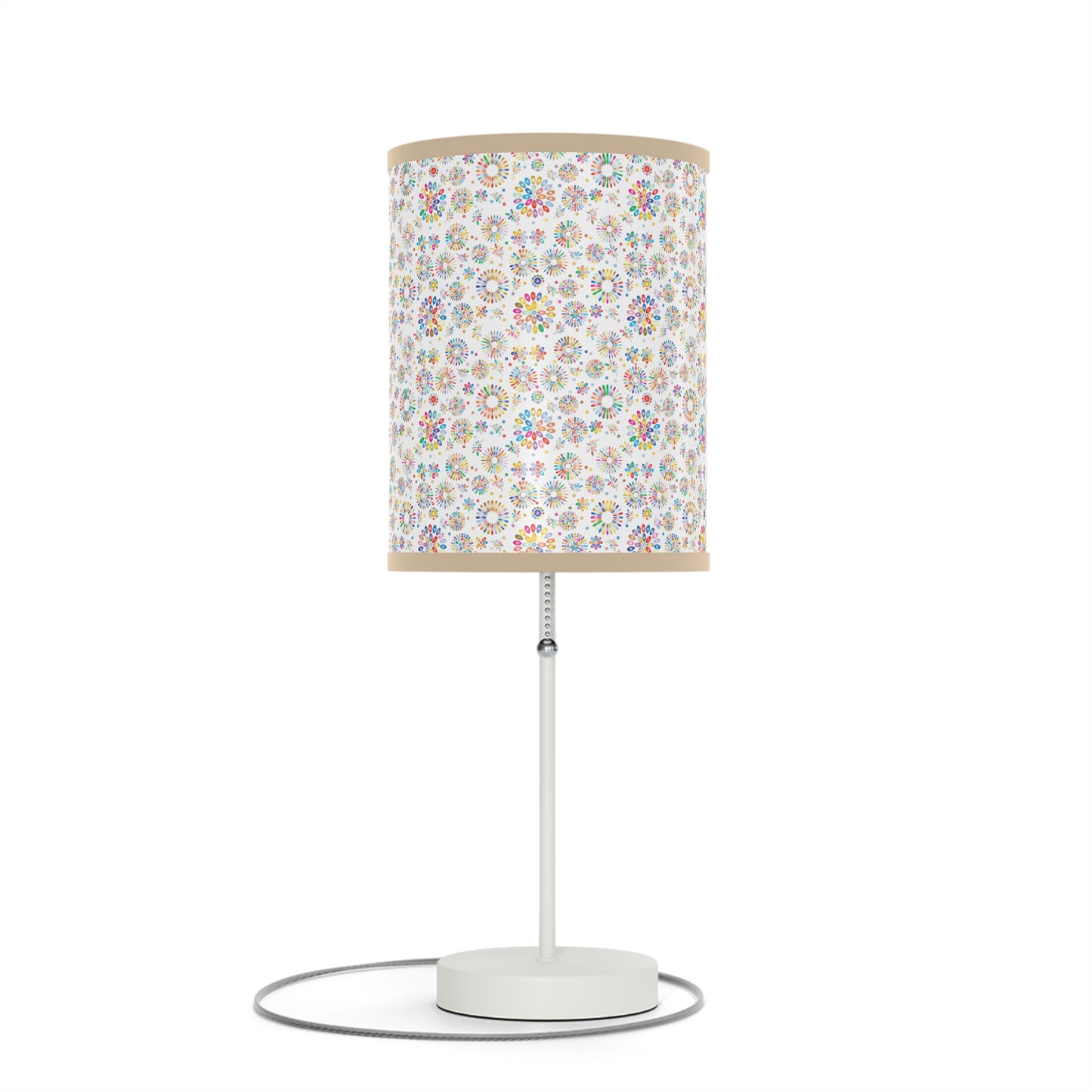 Vibrant Vibes: Happy Color Lamp on a Stand, US|CA plug / White