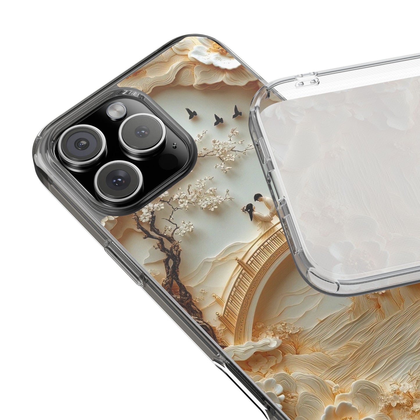 Romantic Couple 3D Effect Clear Cases,  Artistic Protective Cover