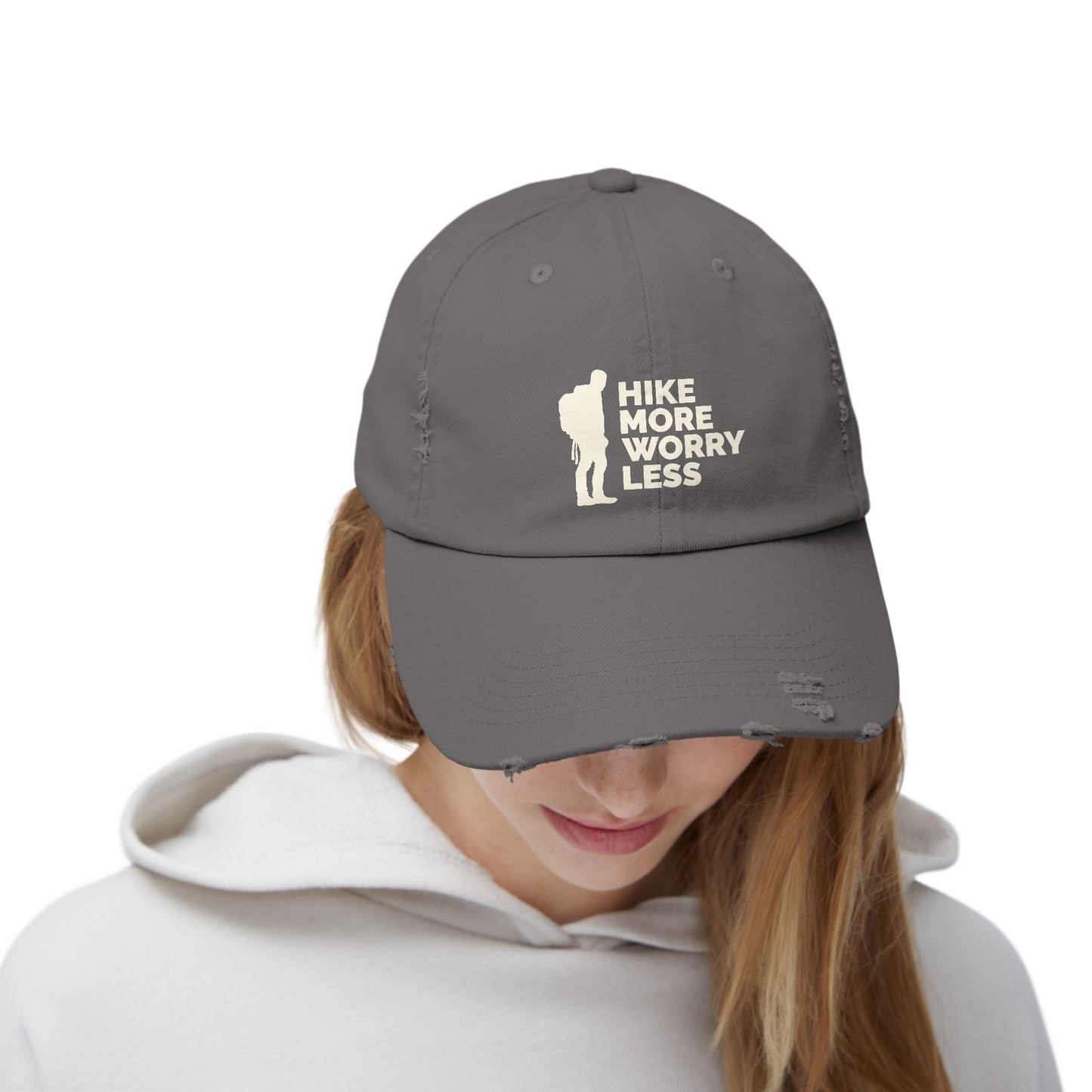 Hike More Worry Less Original Unisex Distressed Cap