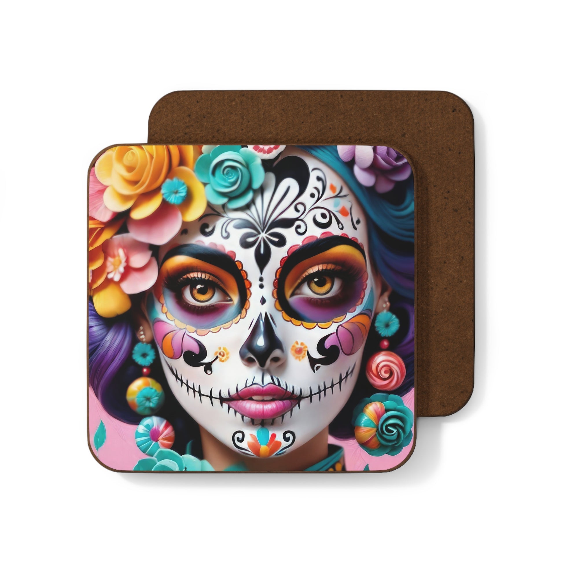 Colorful Sugar Skull Coaster, Day of the Dead Decor