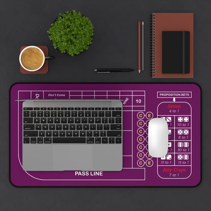 Casino Craps Desk Mat — 2-in-1 Gaming Surface / Purple