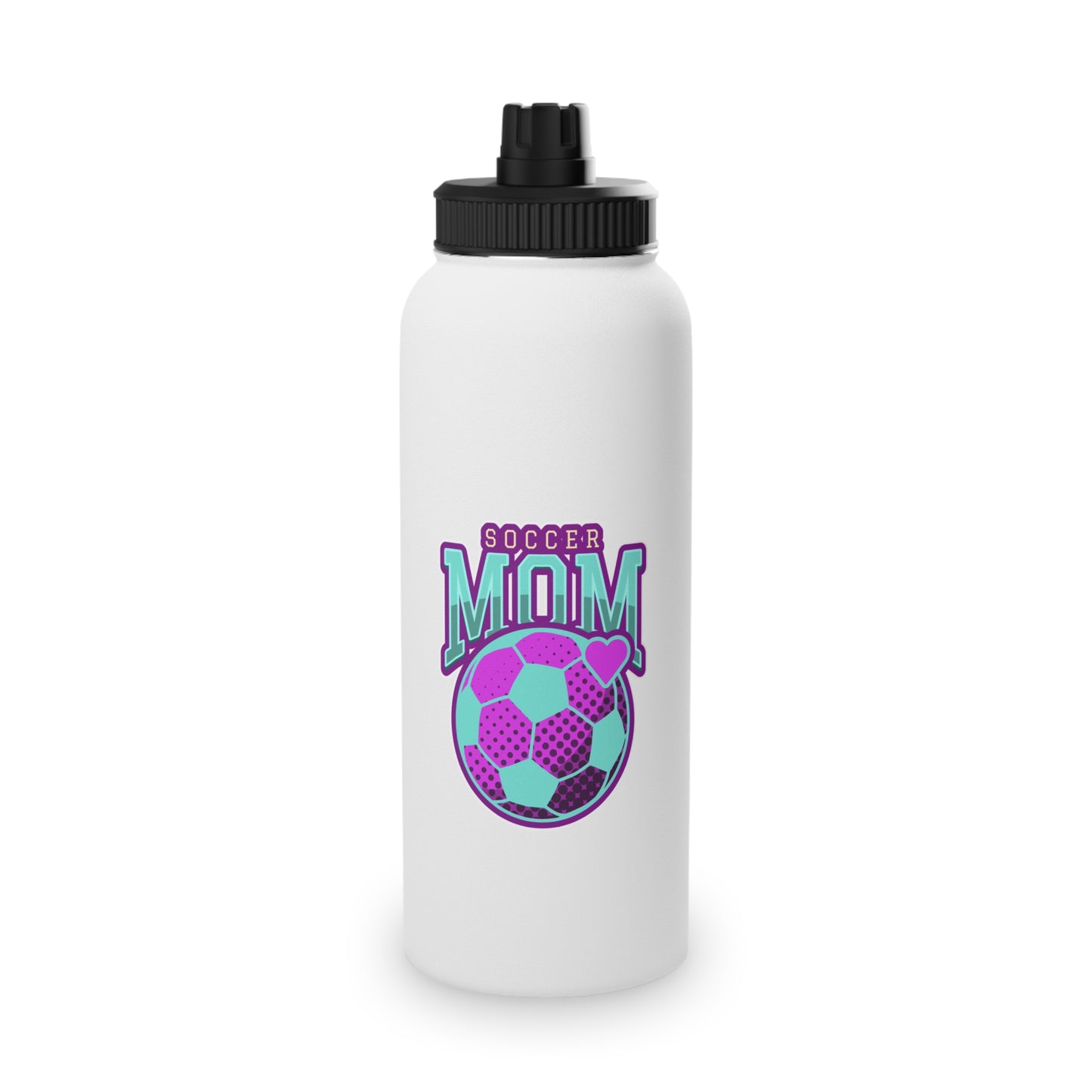 Soccer Mom Stainless Steel Water Bottle, Sports Lid