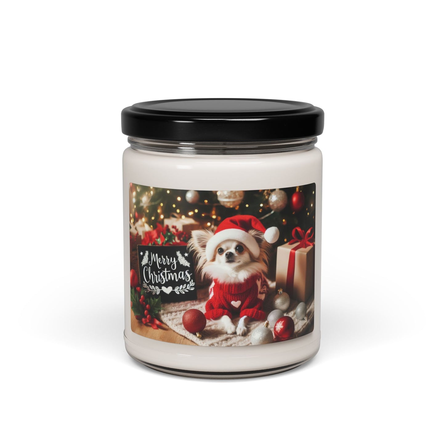 Merry Christmas Chihuahua Scented Soy Candle, 9oz