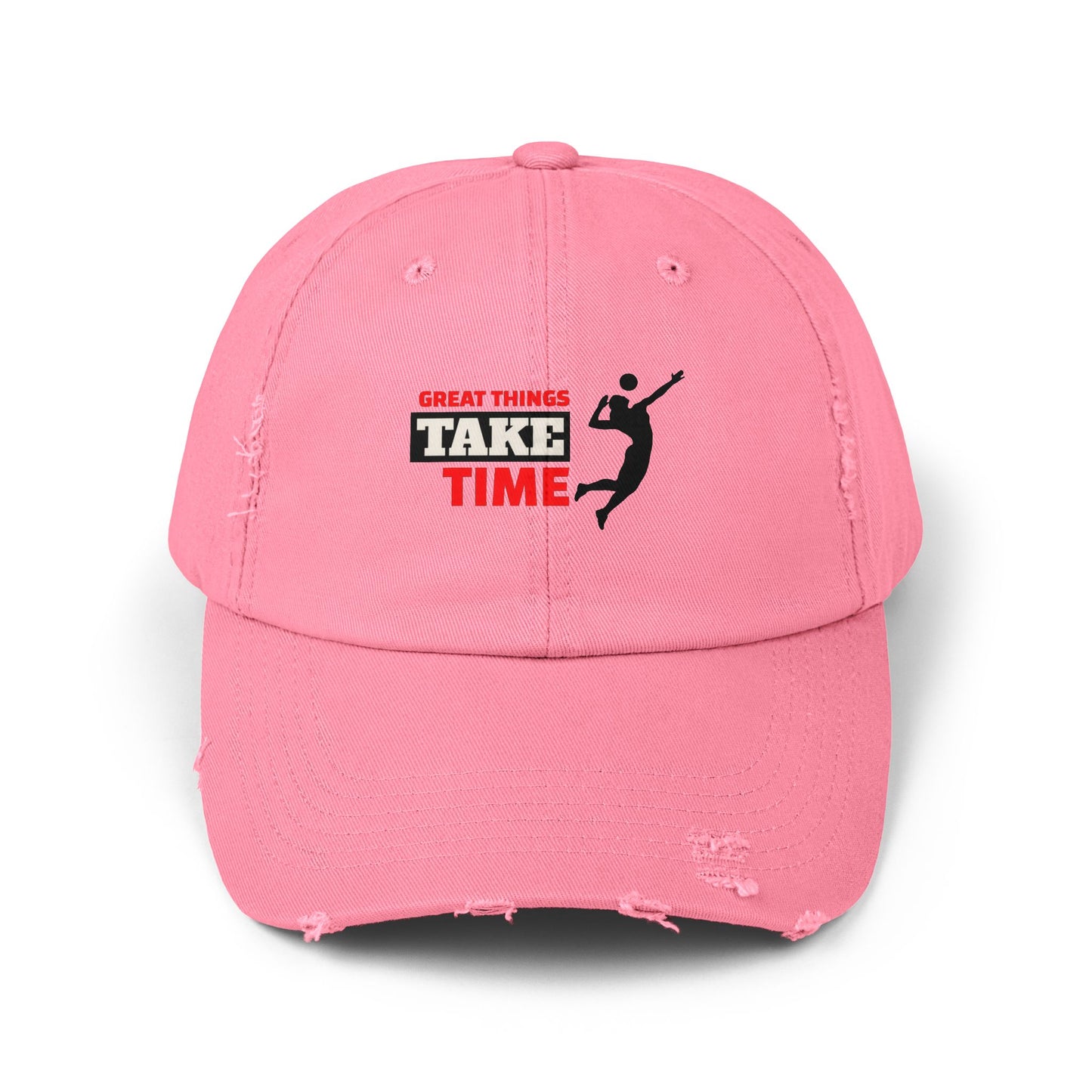 Great Things Take Time Unisex Distressed Cap