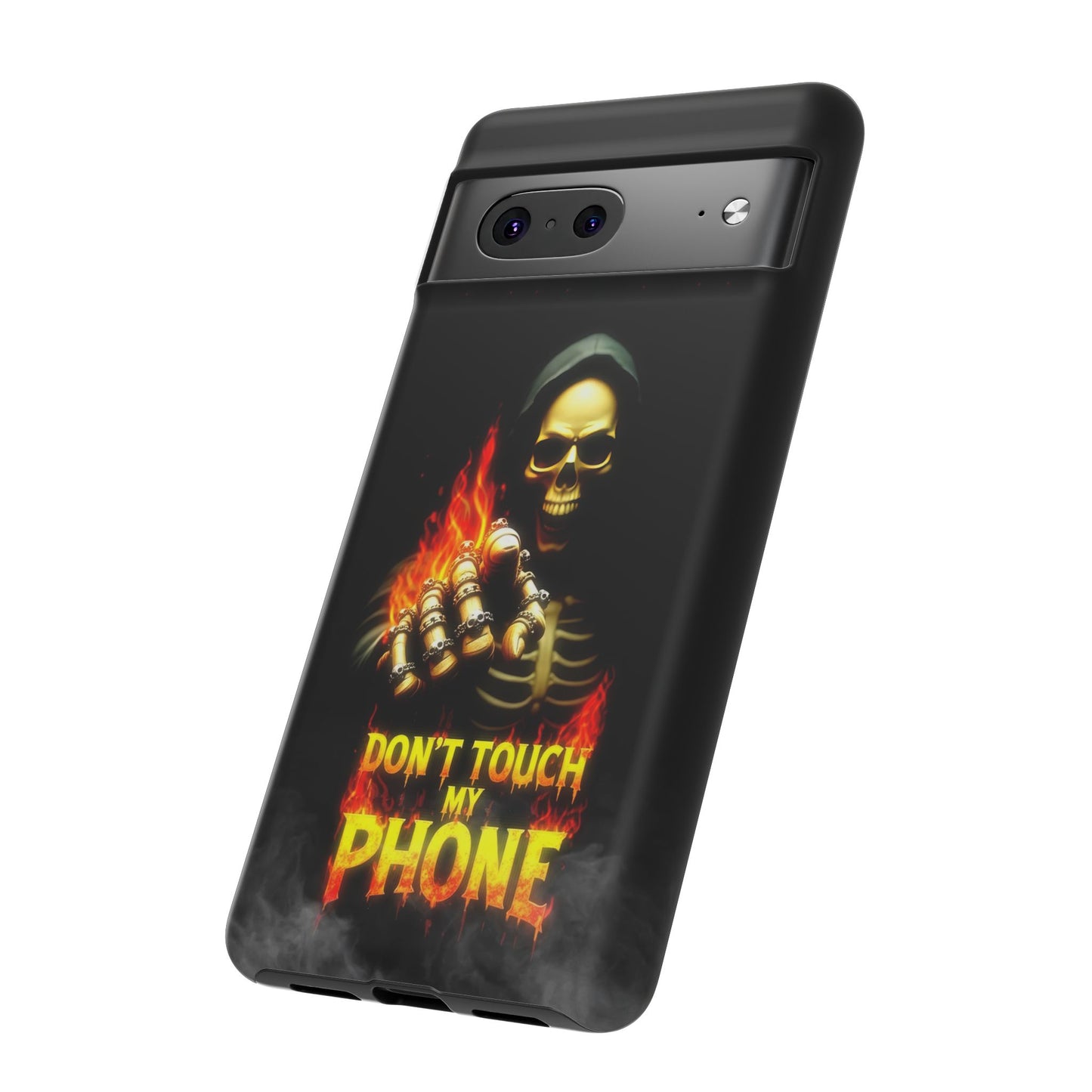 Skull Design Google Pixel Phone Case, Don't Touch My Phone Mobile Cover