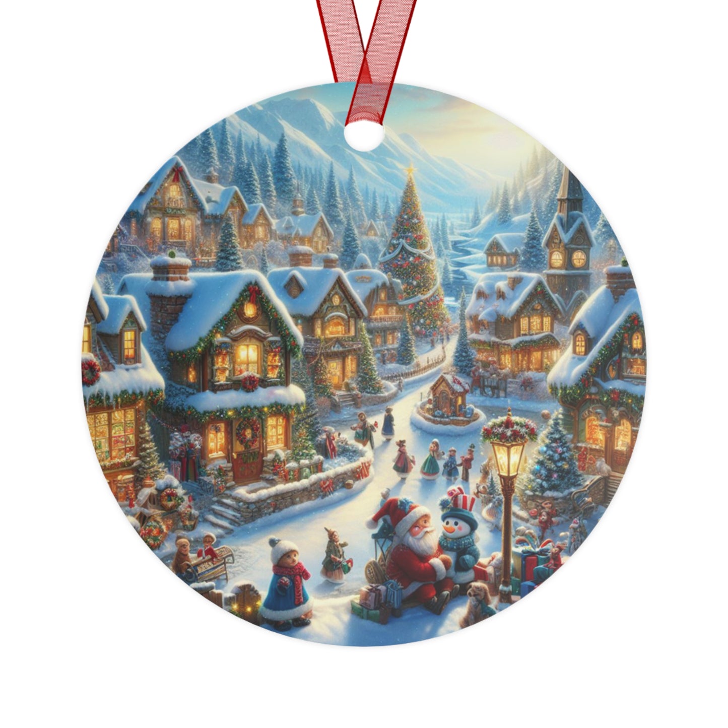 Glistening Winter Wonderland Metal Ornaments, 2-Side Print