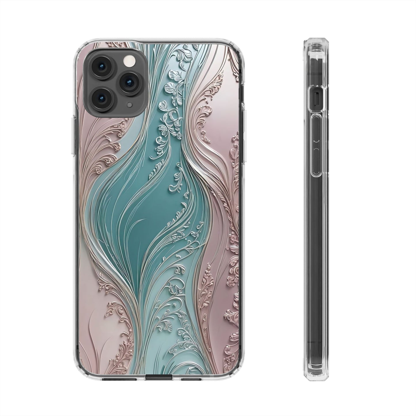 Elegant Clear Phone Cases,  Abstract Design