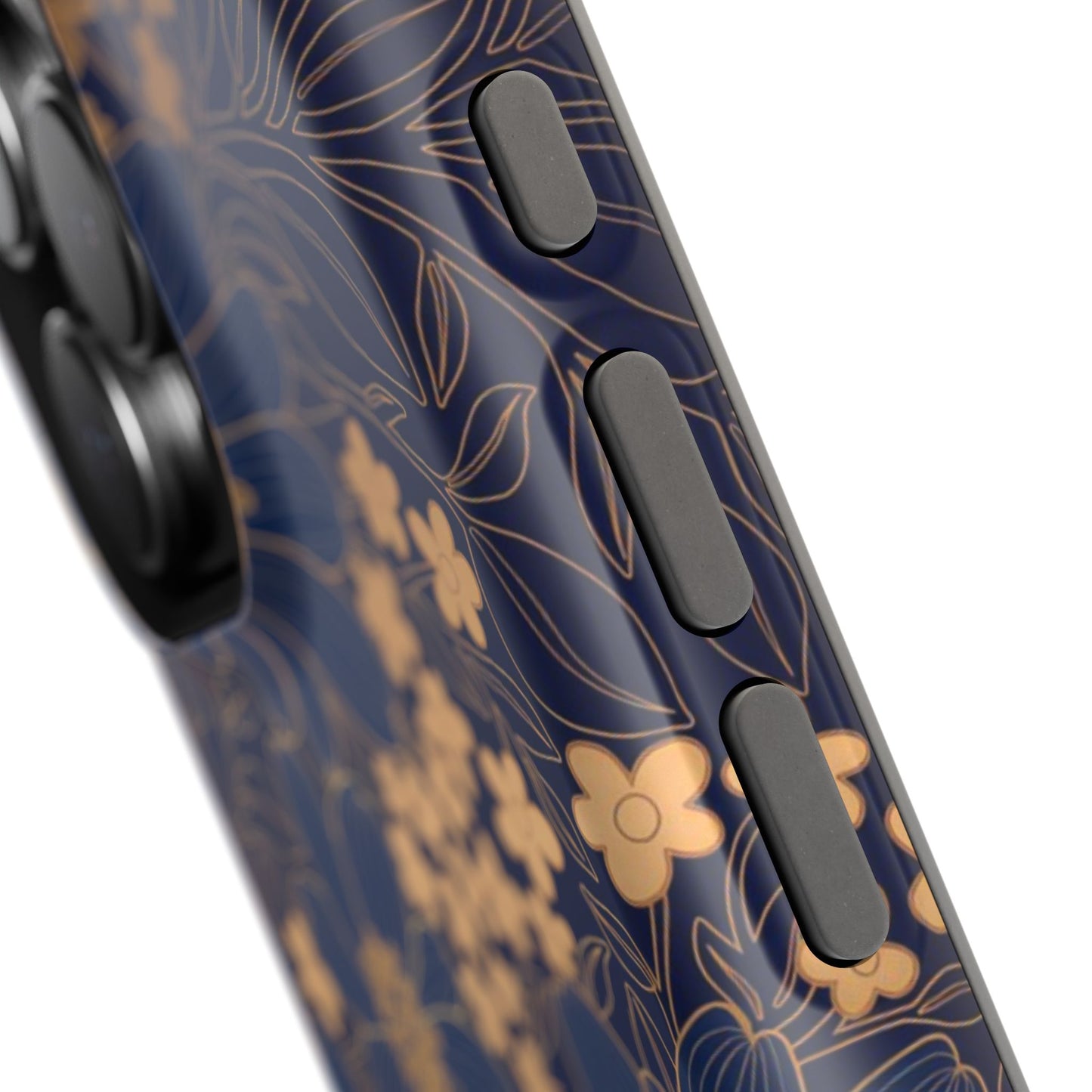 Luxury Serial Magnetic Phone Case, Golden Floral