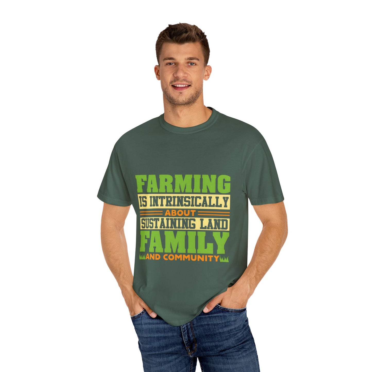 Farming Family Community T-Shirt - Unisex Garment-Dyed Tee