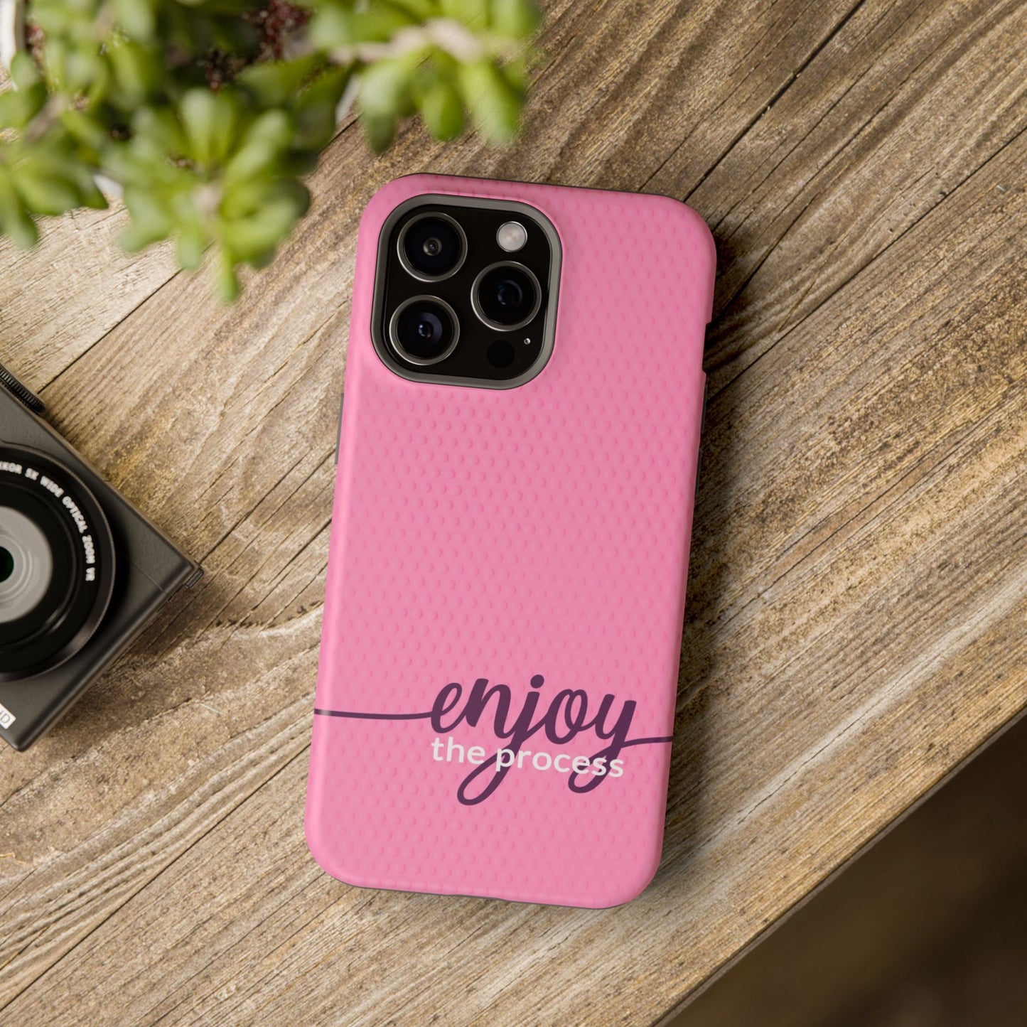 Enjoy the Process Magnetic Case - Motivational Pink Phone Cover for Women
