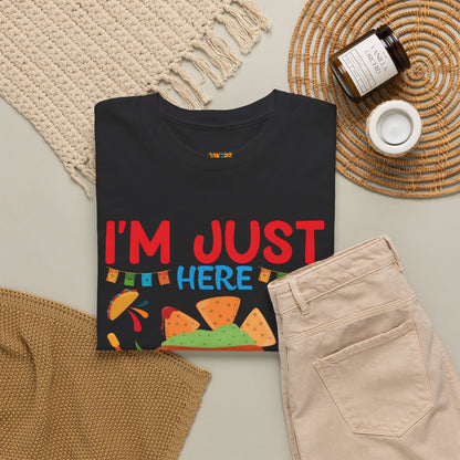 Funny Taco Lovers Unisex Heavy Cotton Tee - "I'm Just Here For The Tacos"