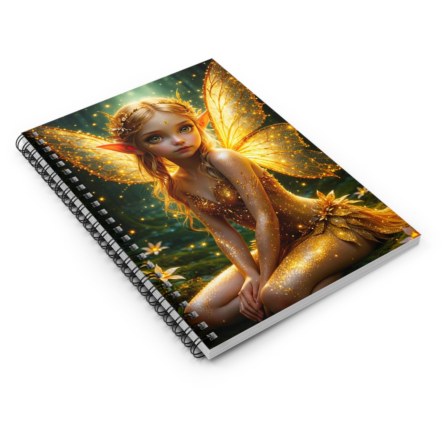 Fairy Themed Spiral Notebook - Journal for Students, Artists, and Fantasy Lovers