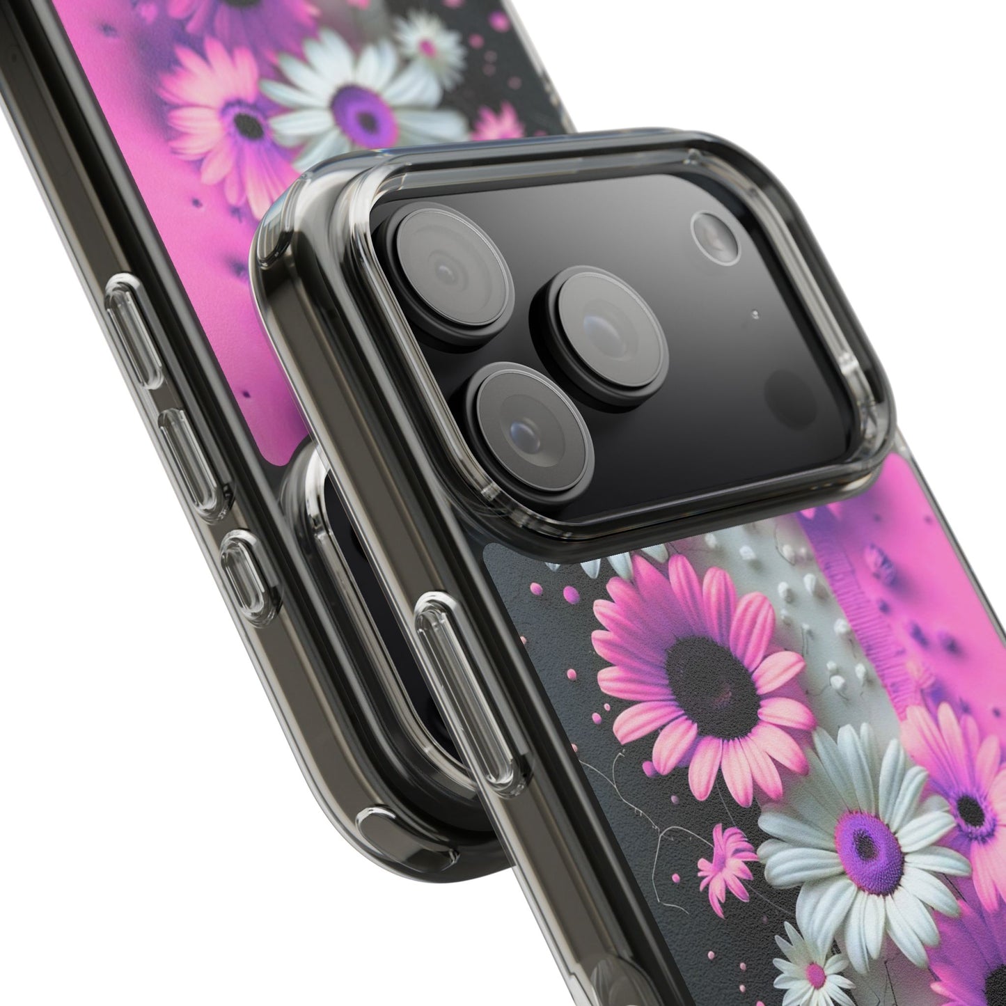 Floral Clear Phone Case – Pink Flower Design