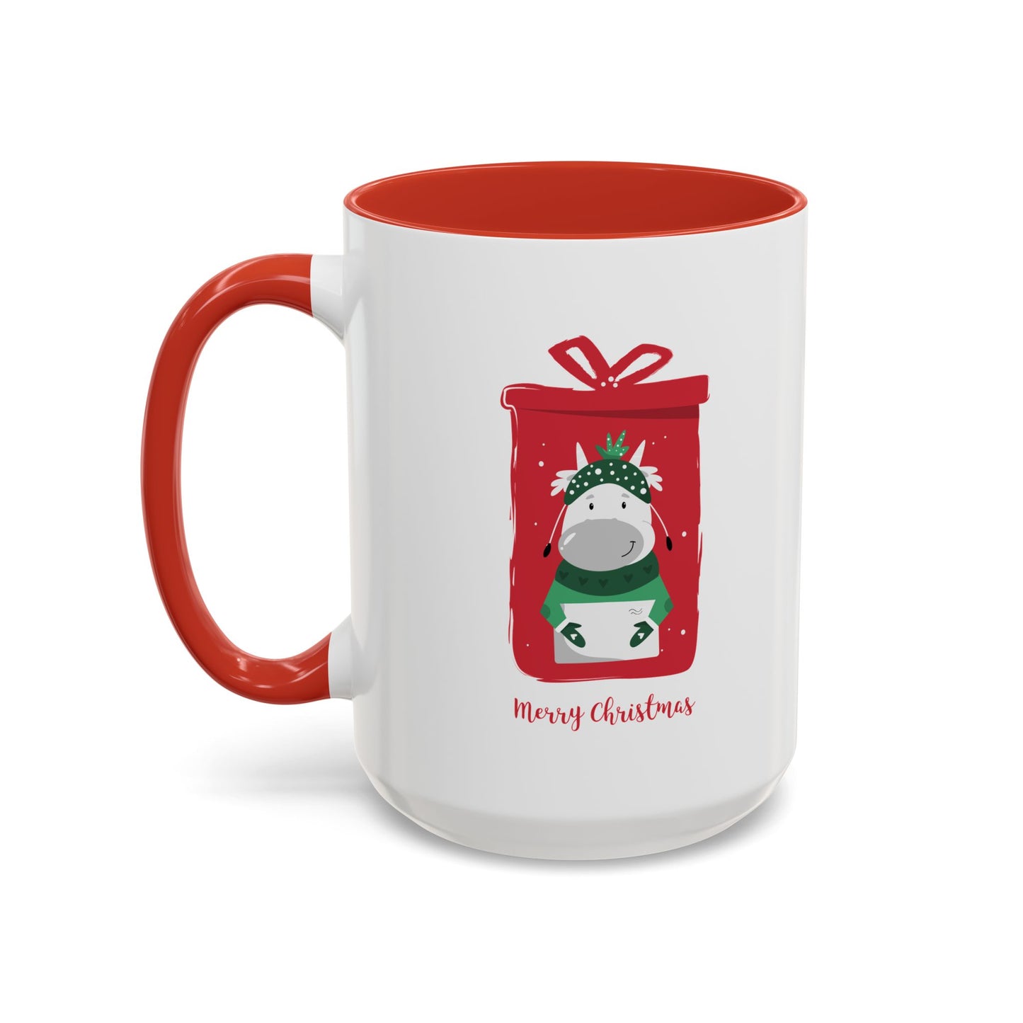 Merry Christmas Accent Coffee Mug (11, 15oz)