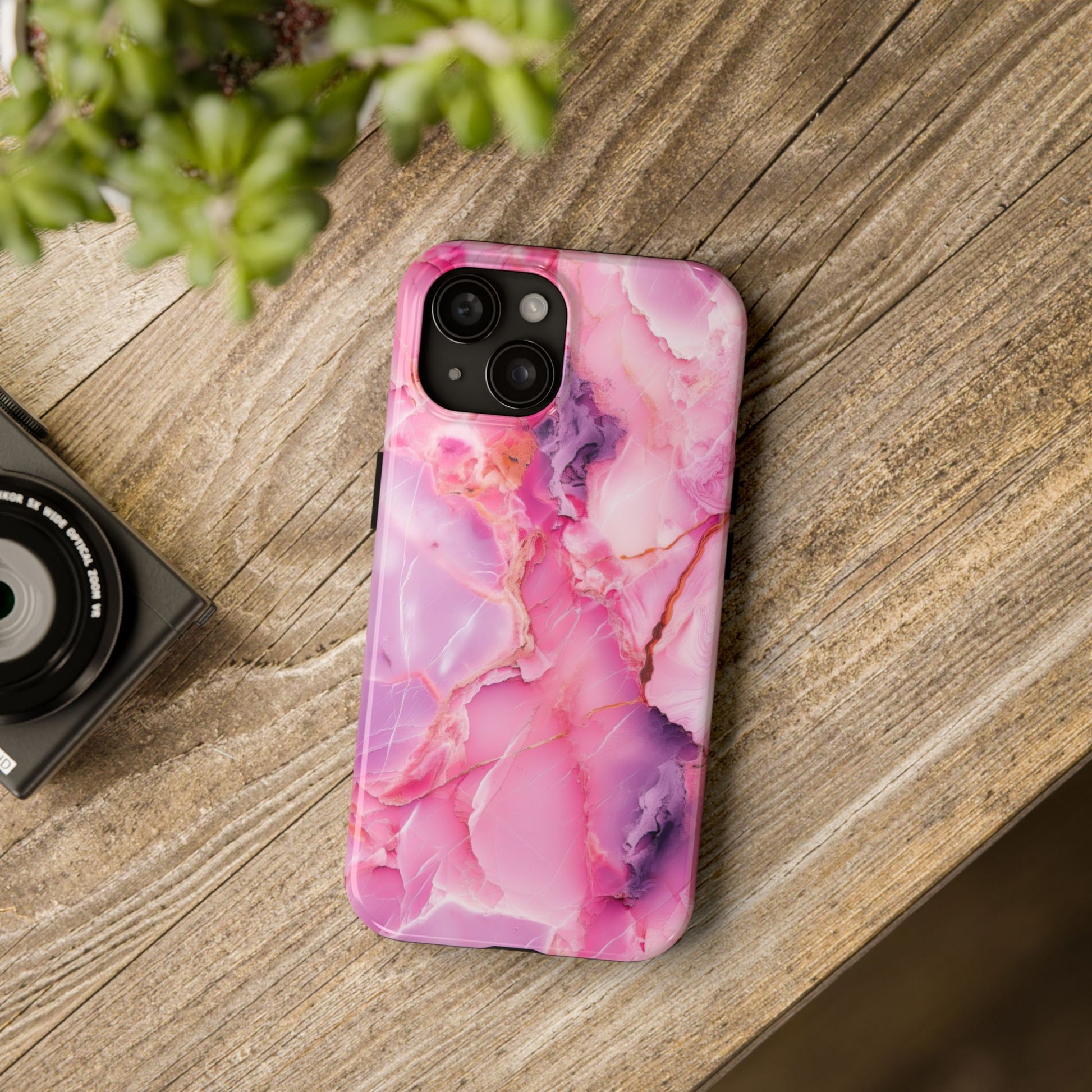 Pink Marble Tough Cases for iPhone, Stylish Protective Covers