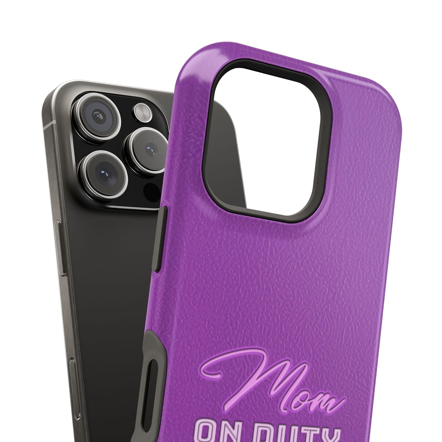 Mom On Duty Impact-Resistant Case, Purple Case for Mothers