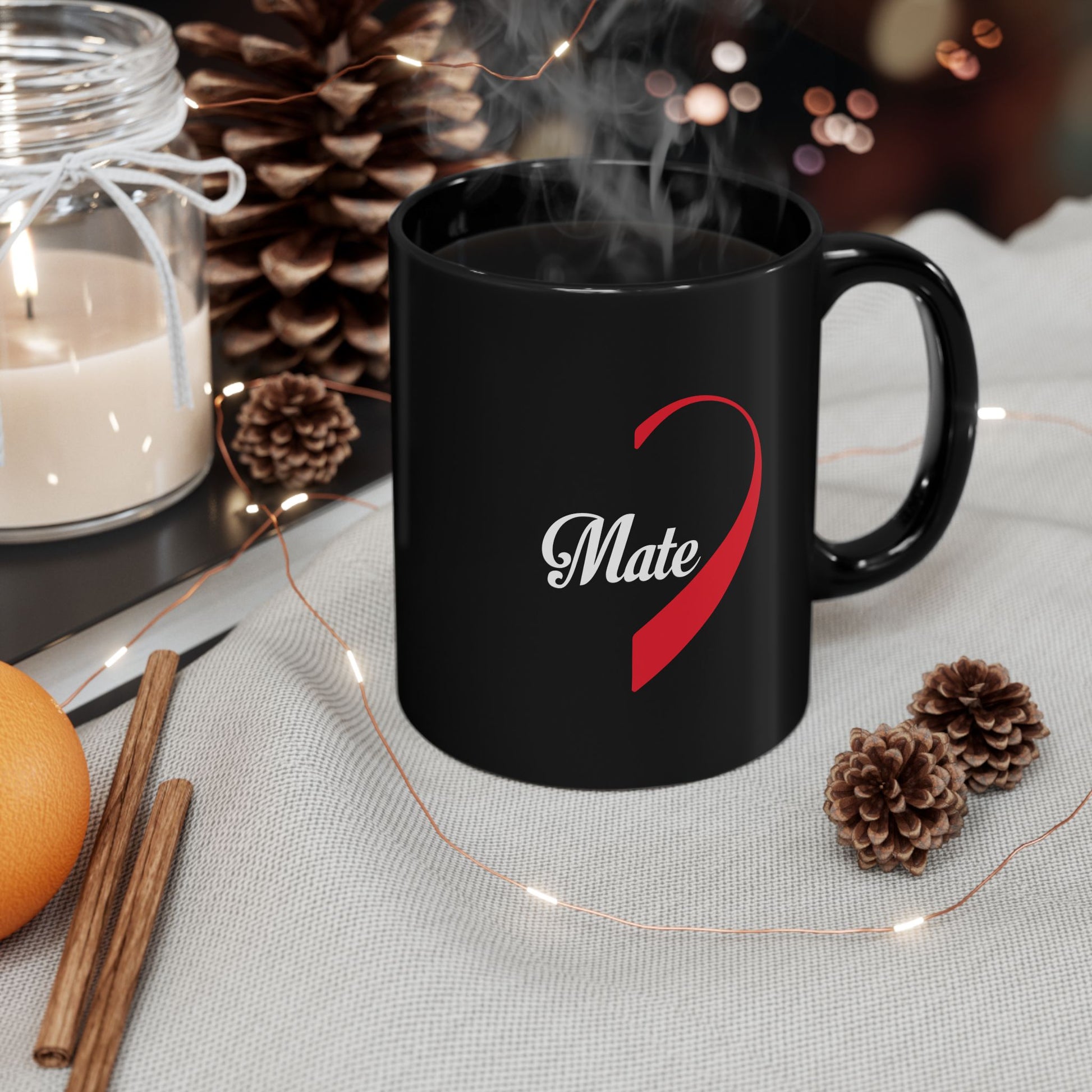 Soulmate Black Mug, Valentine's Day Cup, 11oz, 15oz