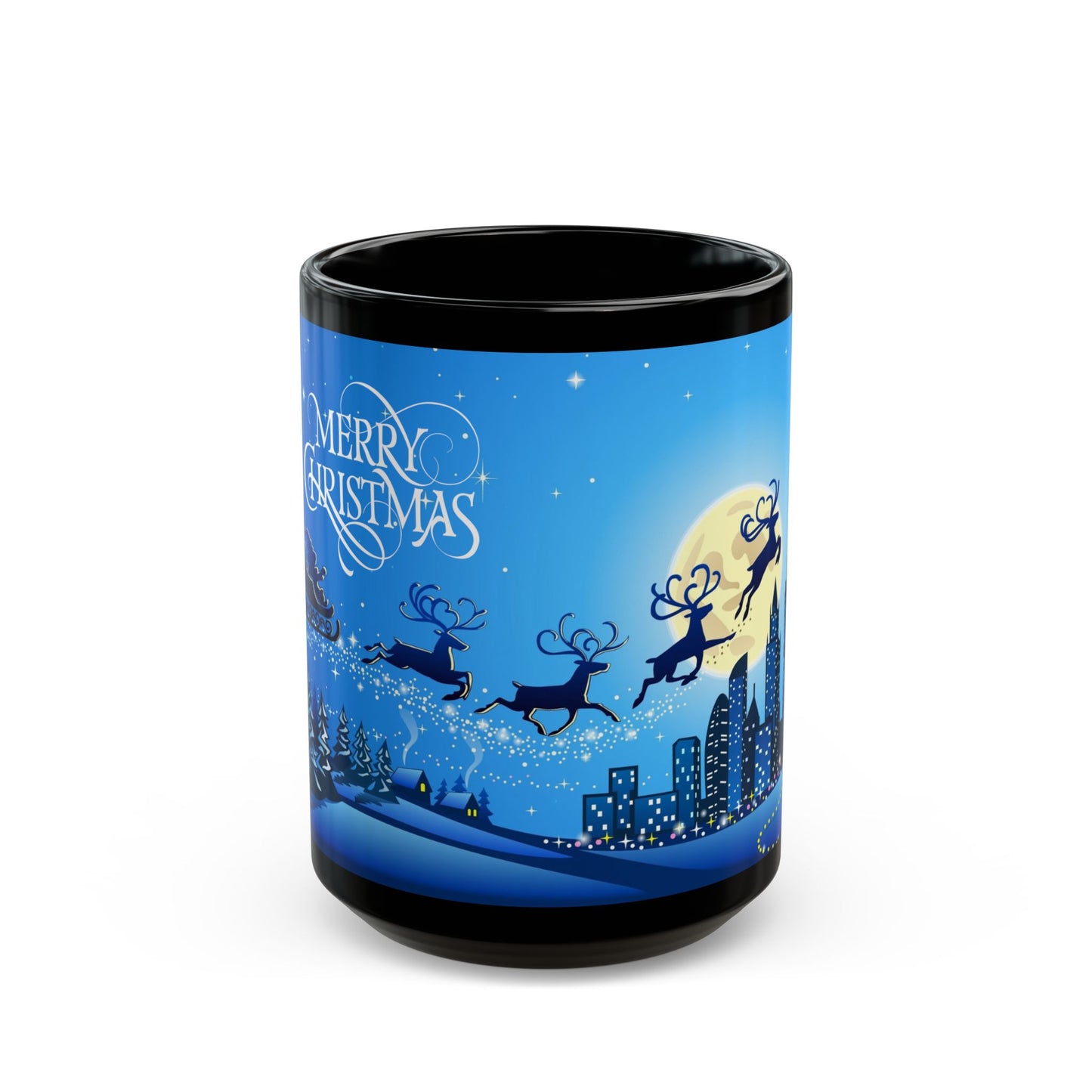 Santa Claus Is Back in Town Black Mug - 11oz, 15oz