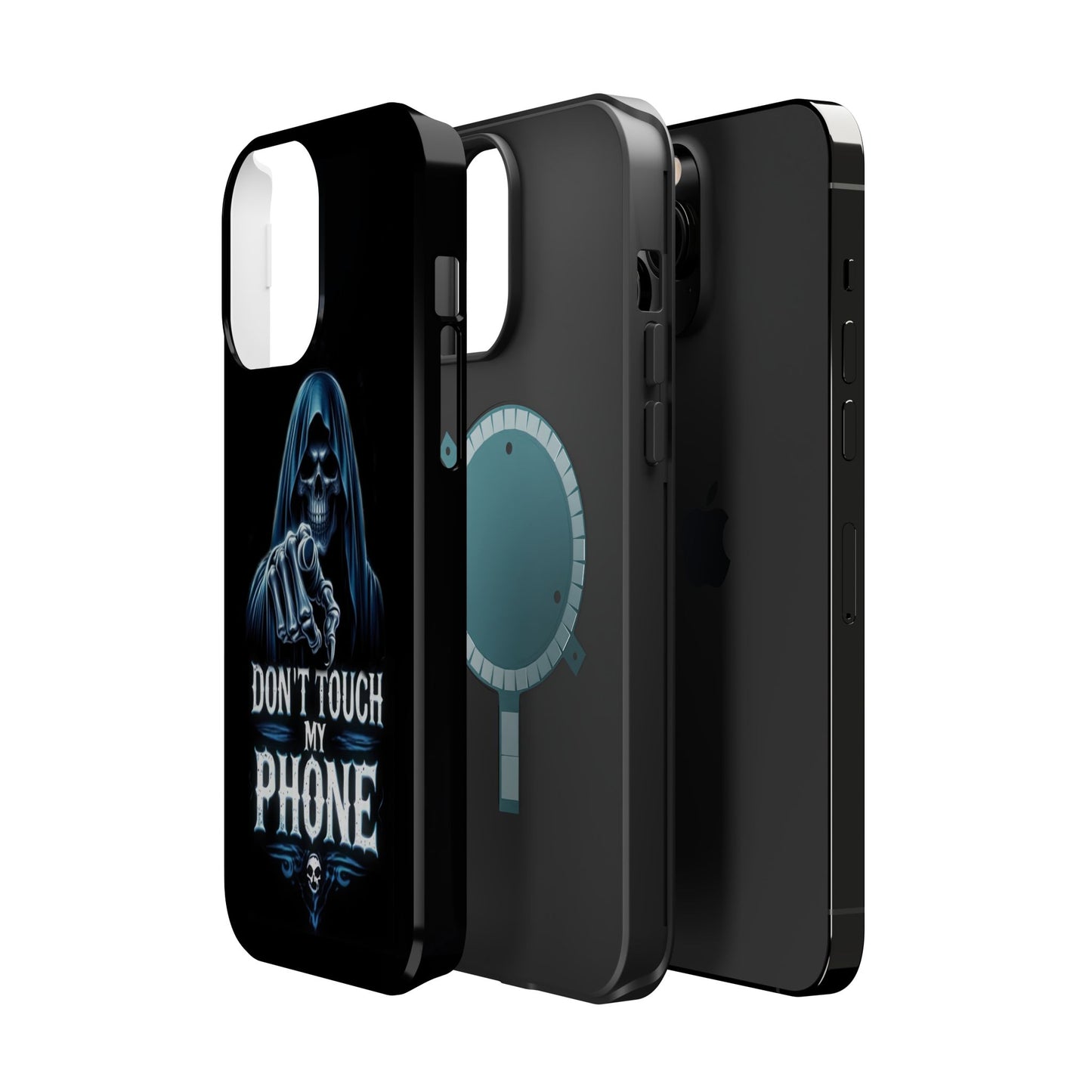 Gothic Magnetic iPhone Case: Don't Touch My Phone