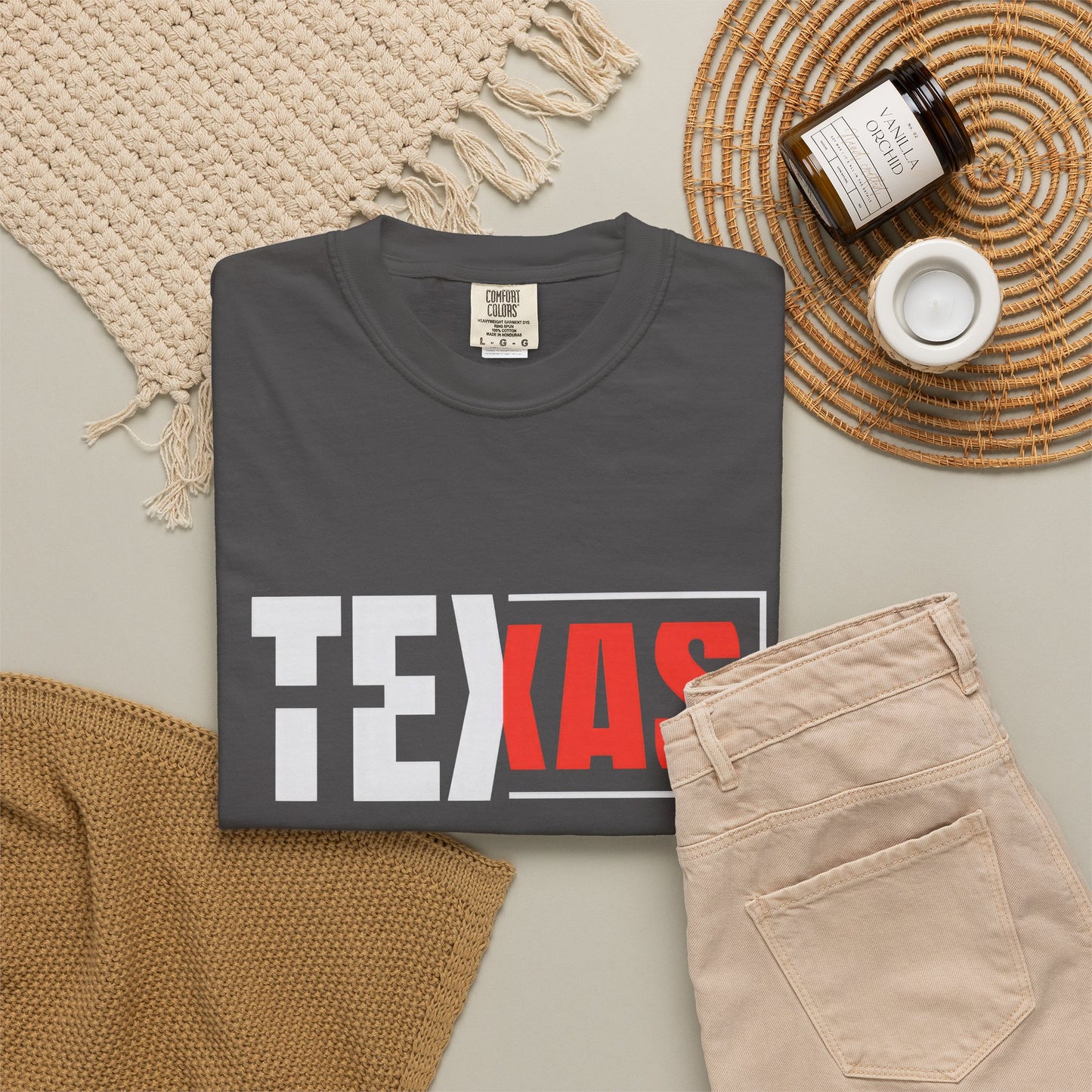 Texas Graphic Unisex Garment-Dyed T-Shirt - Casual Style for State Pride