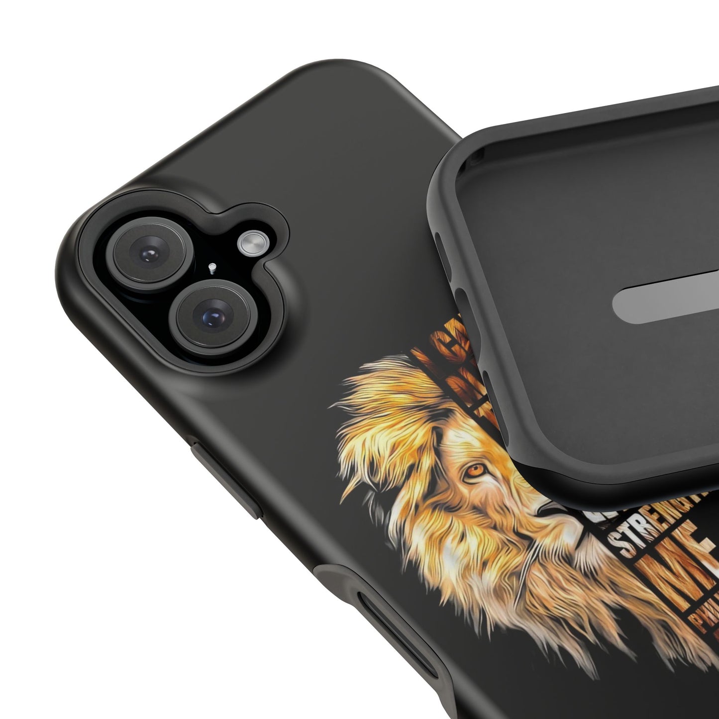 Inspirational Lion Magnetic iPhone Case, Strength & Faith, Christian Accessories