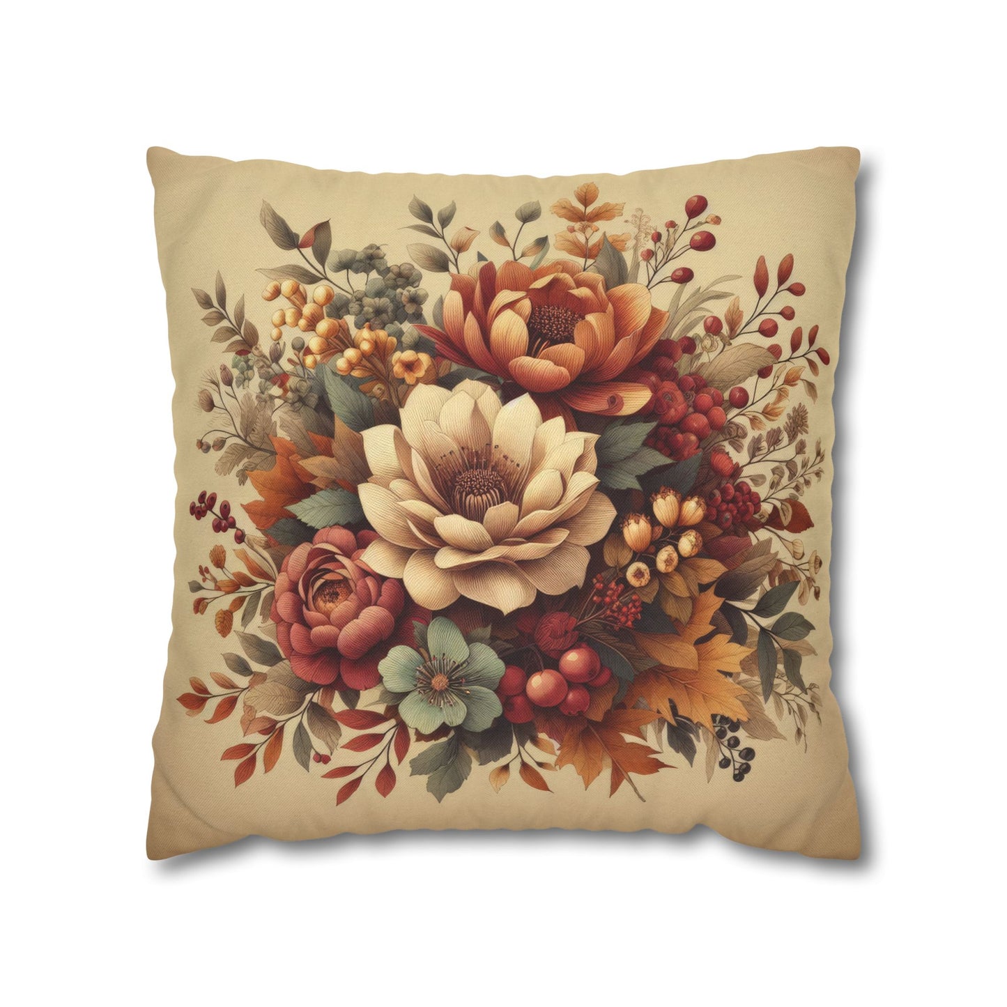 Autumn Bouquet Spun Polyester Square Pillowcase