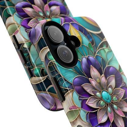 Floral Stained Glass Tough Phone Case -Stylish Protection for Your Device