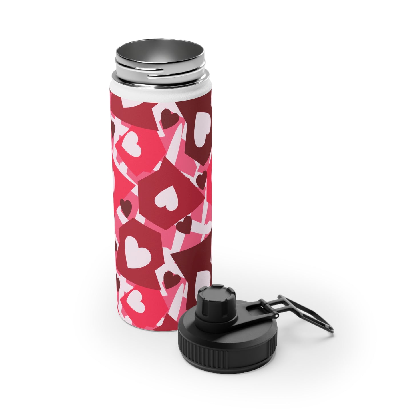 Love in Style Stainless Steel Water Bottle, Sports Lid