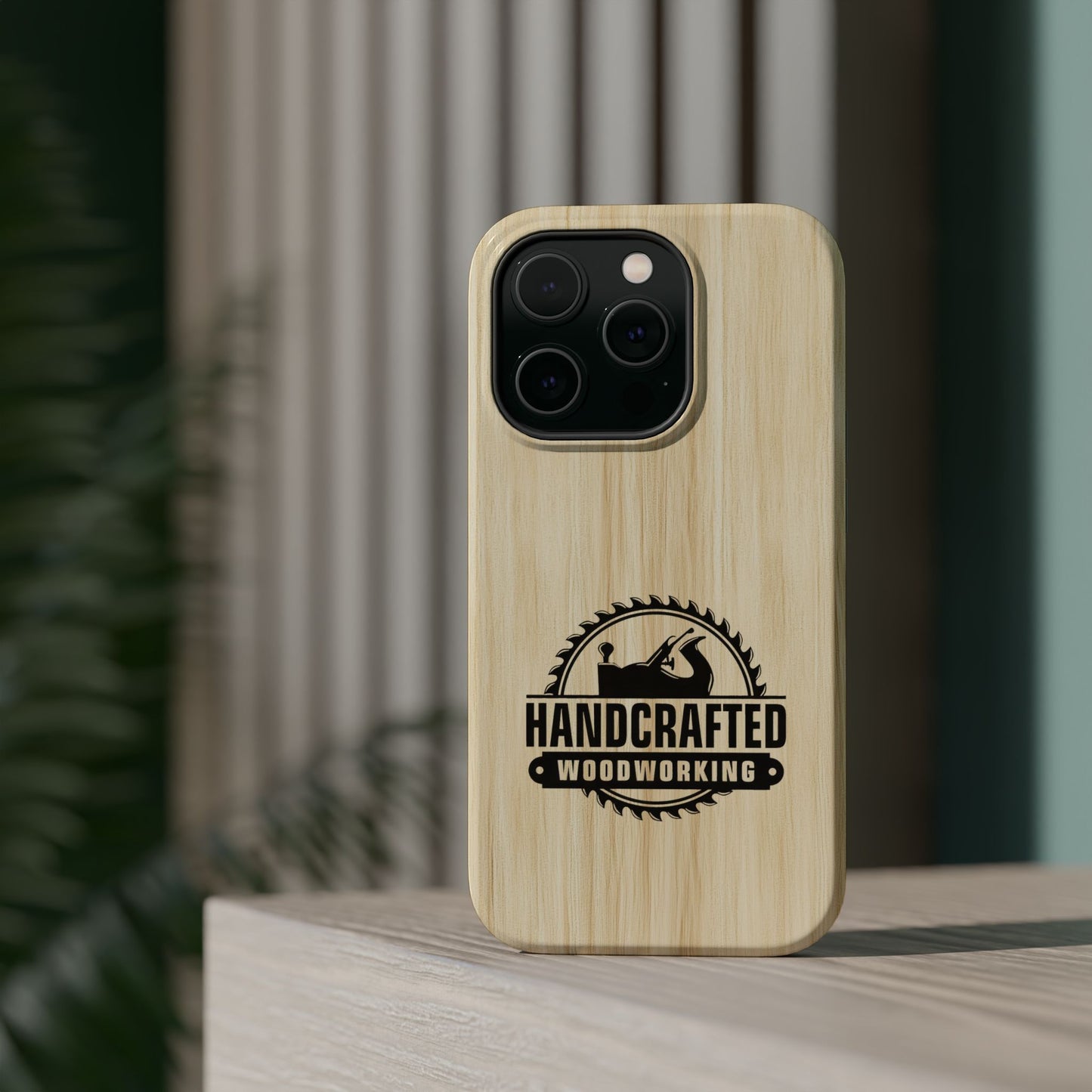 Handcrafted Woodworking Logo Magnetic Phone Cases